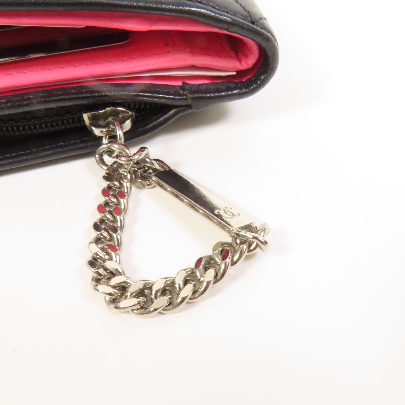 CHANEL 牛皮皮革Cambon銀扣錢包