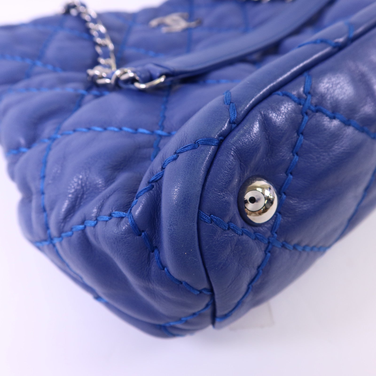 CHANEL 牛皮皮革Chain Shoulder Bag銀扣鏈帶肩背袋
