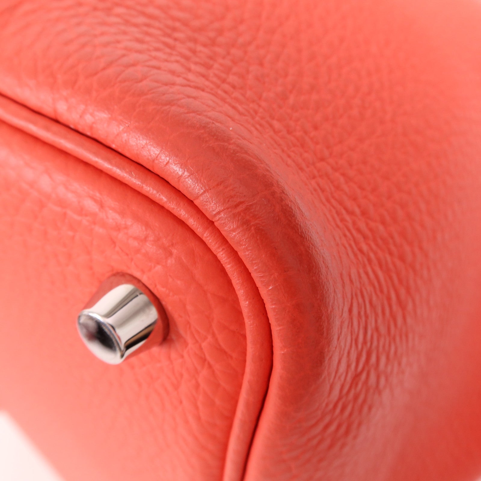 HERMES Clemence皮革Picotin PM銀扣手挽袋Rose Texas