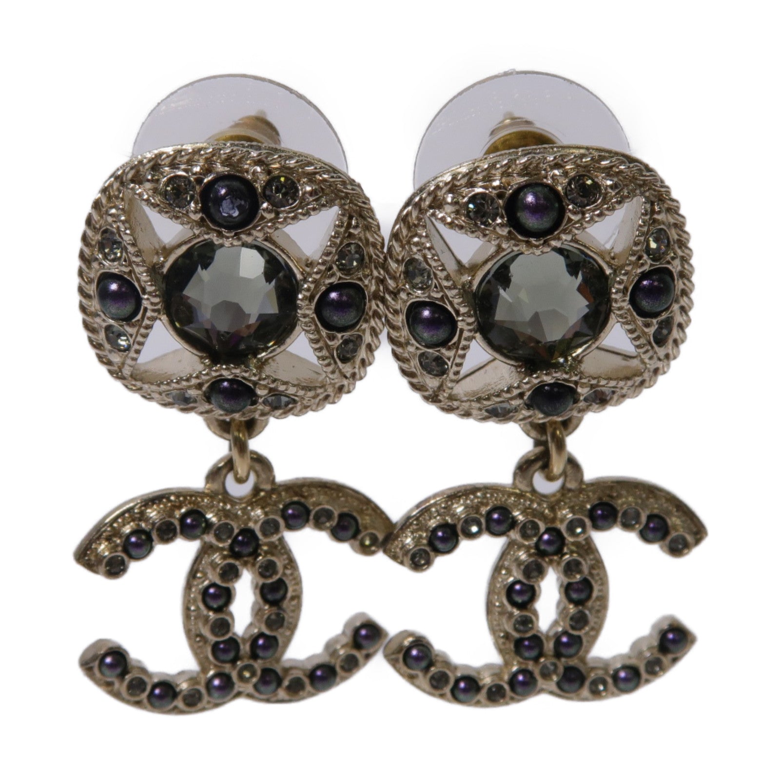 CHANEL 【激減優惠】PVC/金屬Earrings耳環金色/紫色/綠色