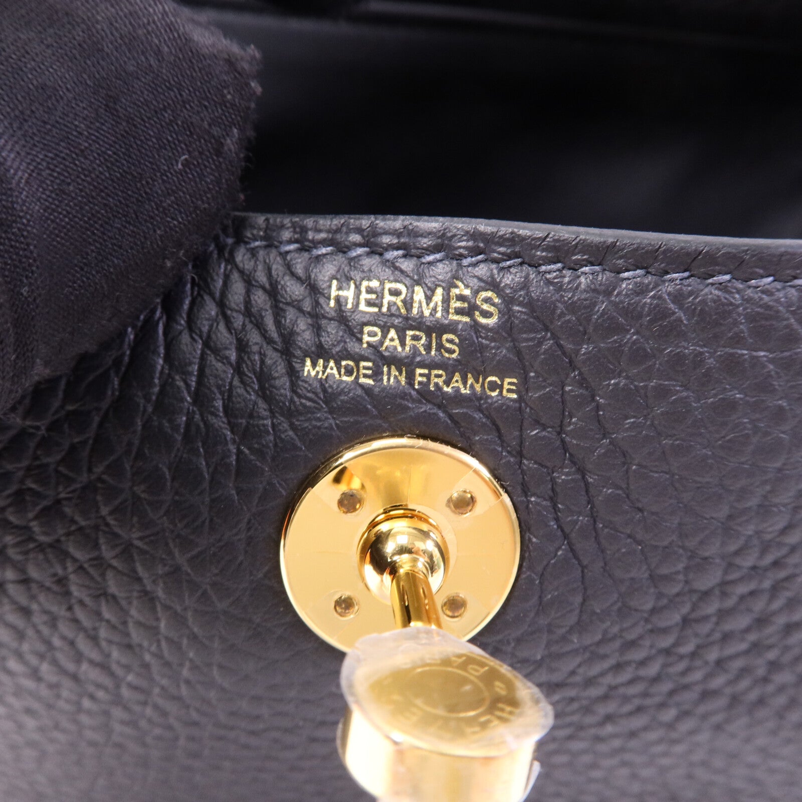 HERMES Clemence皮革Mini Lindy金扣肩背袋Caban