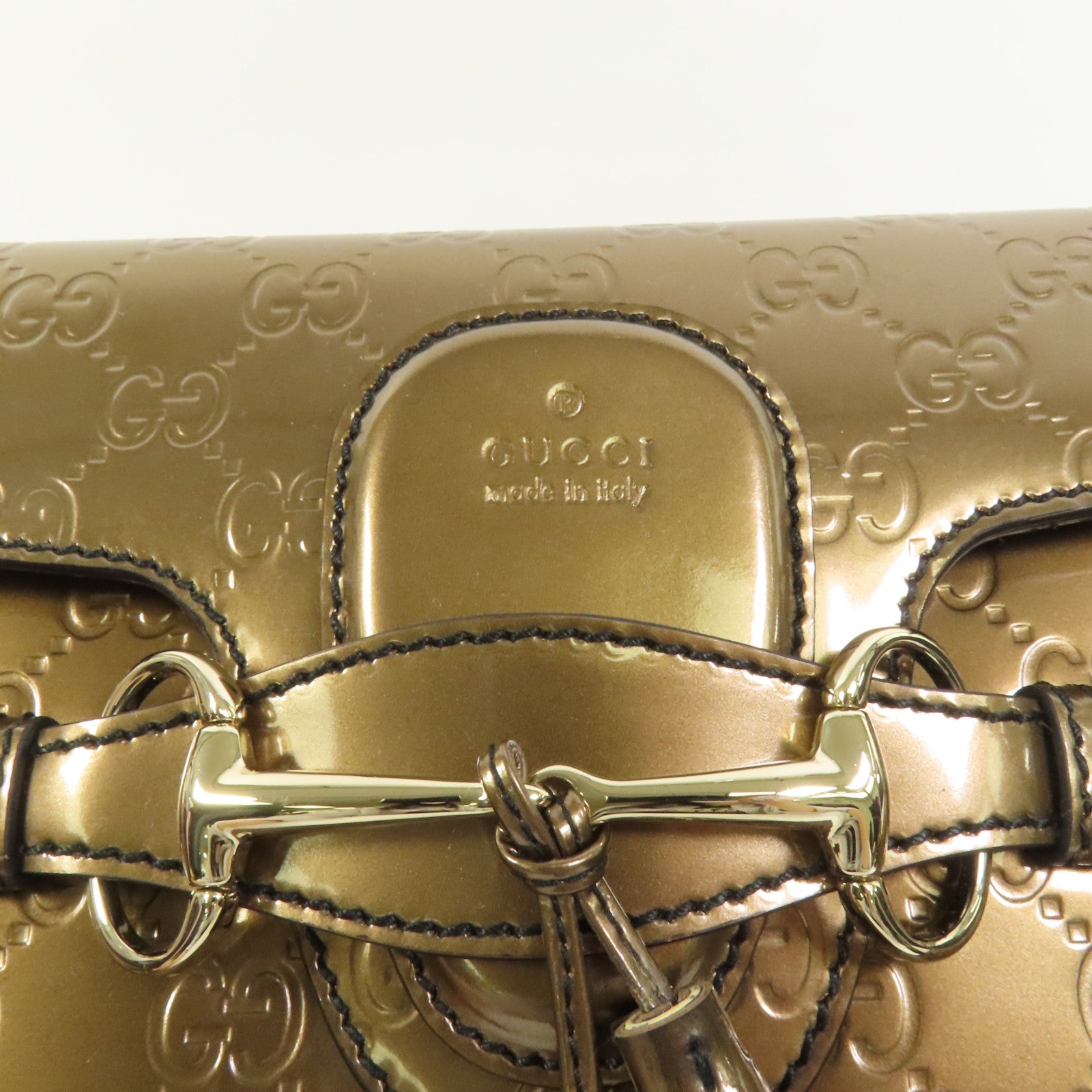 GUCCI 漆皮皮革Emily肩背袋