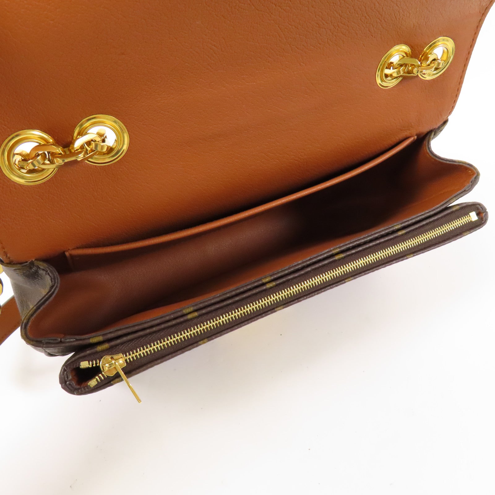 LOUIS VUITTON 【激減優惠】Monogram Marceau金扣鏈帶肩背袋棕色
