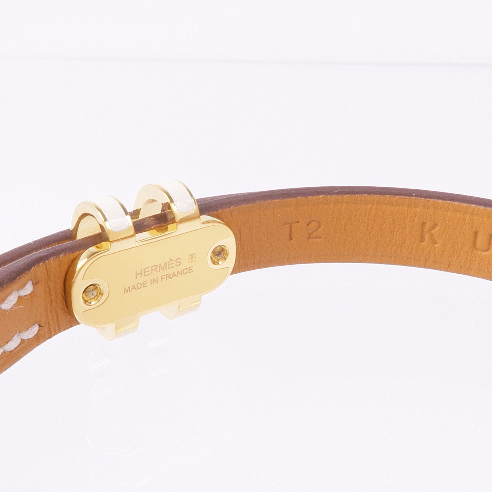 HERMES Swift皮革Pop H Double Tour金扣手帶Nata