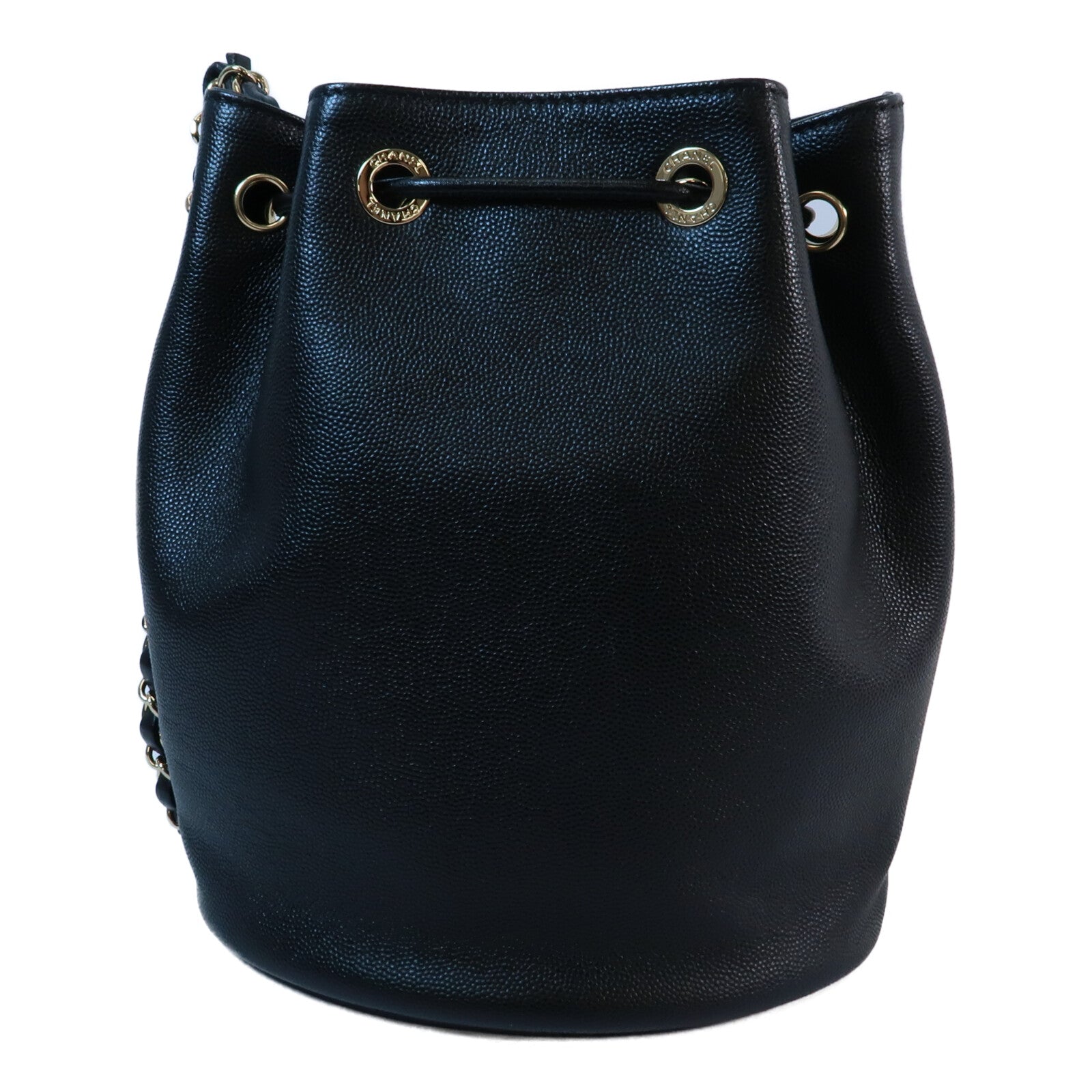 CHANEL 牛皮皮革Bucket Bag鏈帶肩背袋