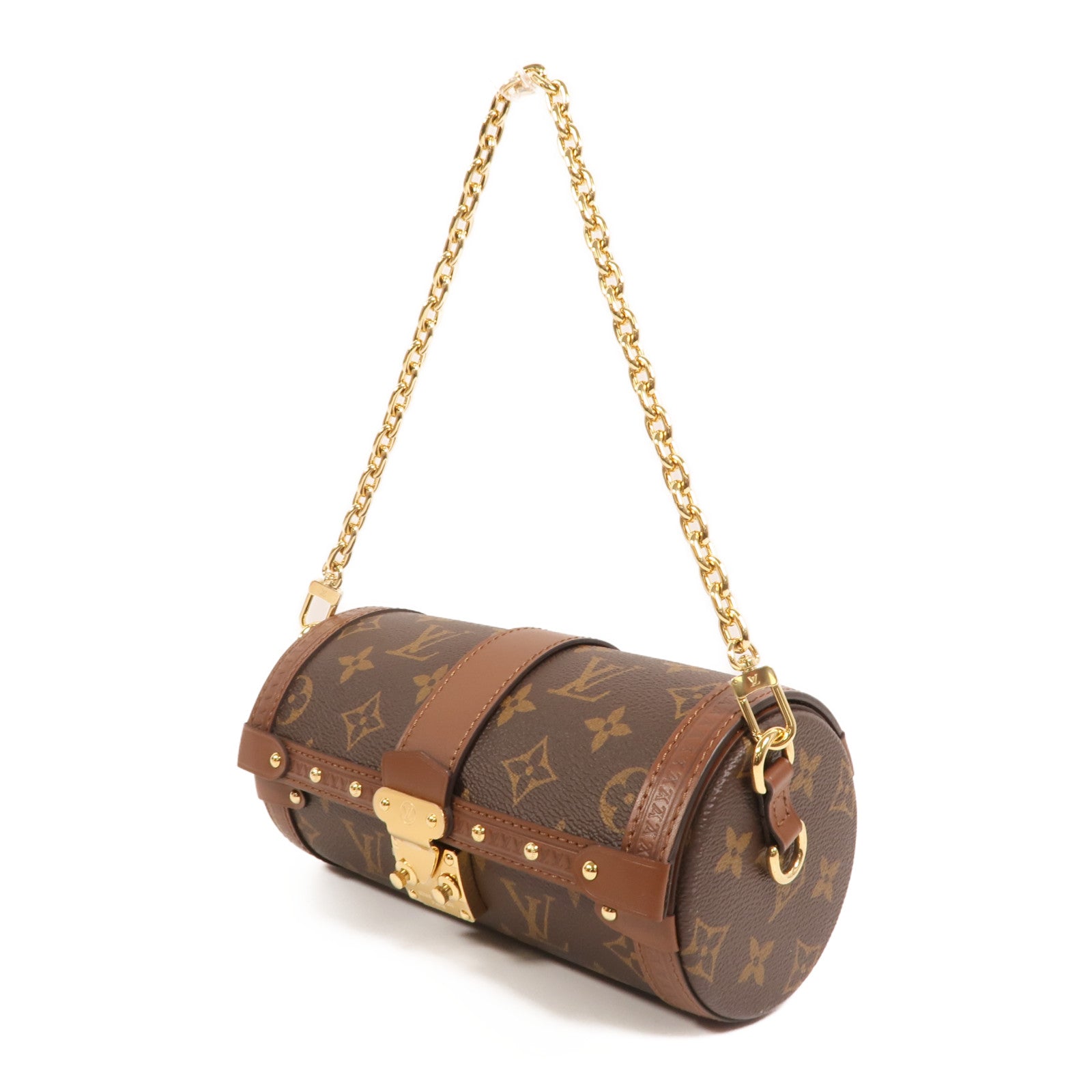 LOUIS VUITTON Monogram Papillon Trunk金扣手挽肩背兩用袋棕色