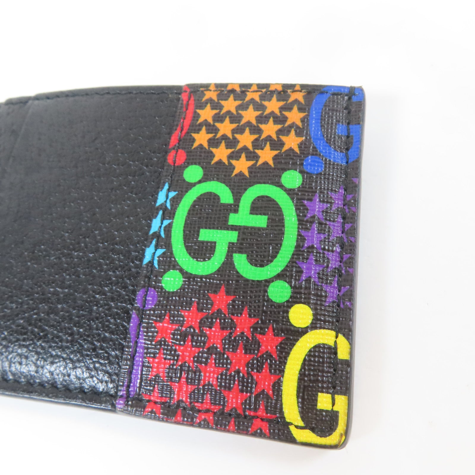 GUCCI 牛皮皮革/塗層帆布Card Case卡片套黑色/彩色