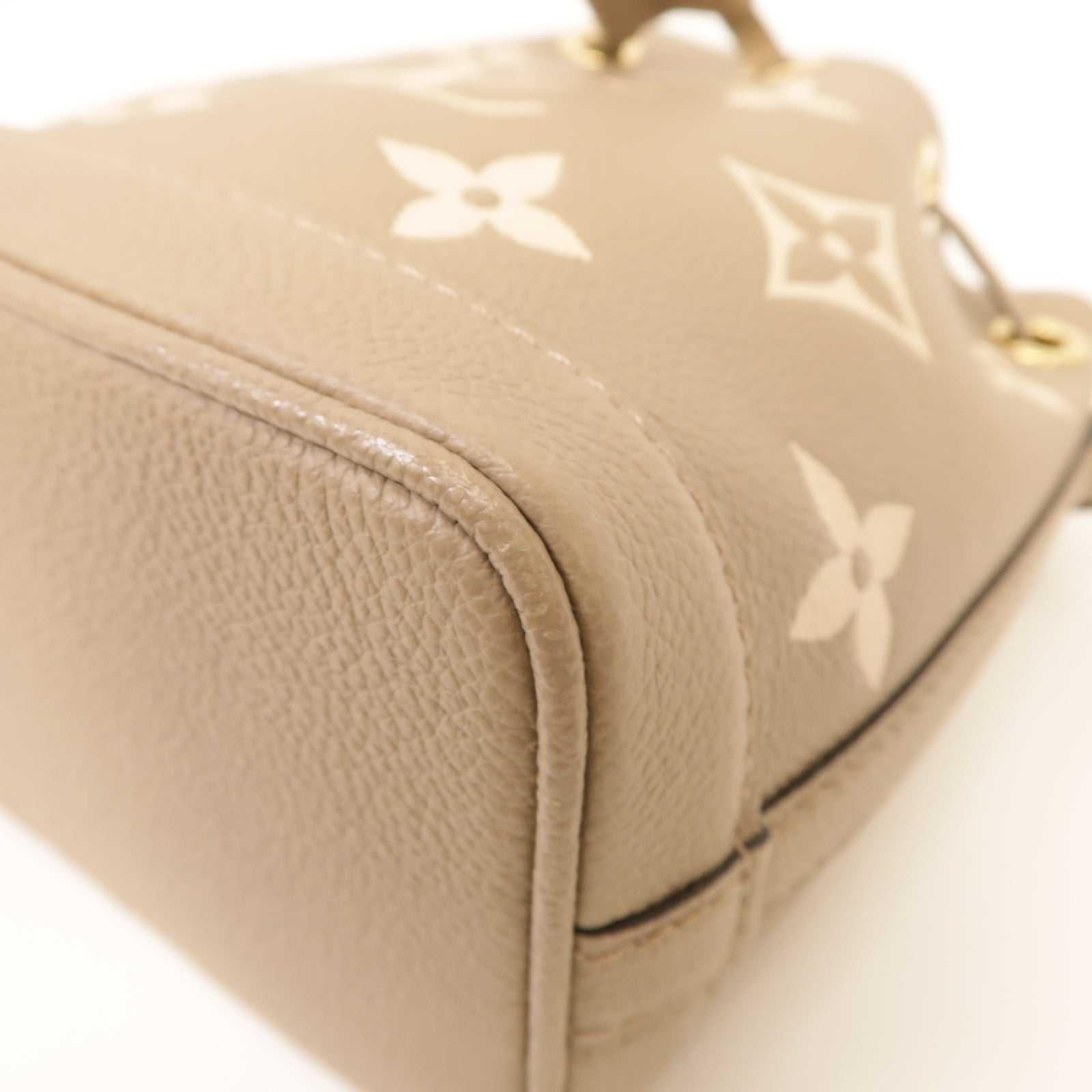 LOUIS VUITTON Monogram Empreinte Nano Noe金扣手挽肩背兩用袋米灰色