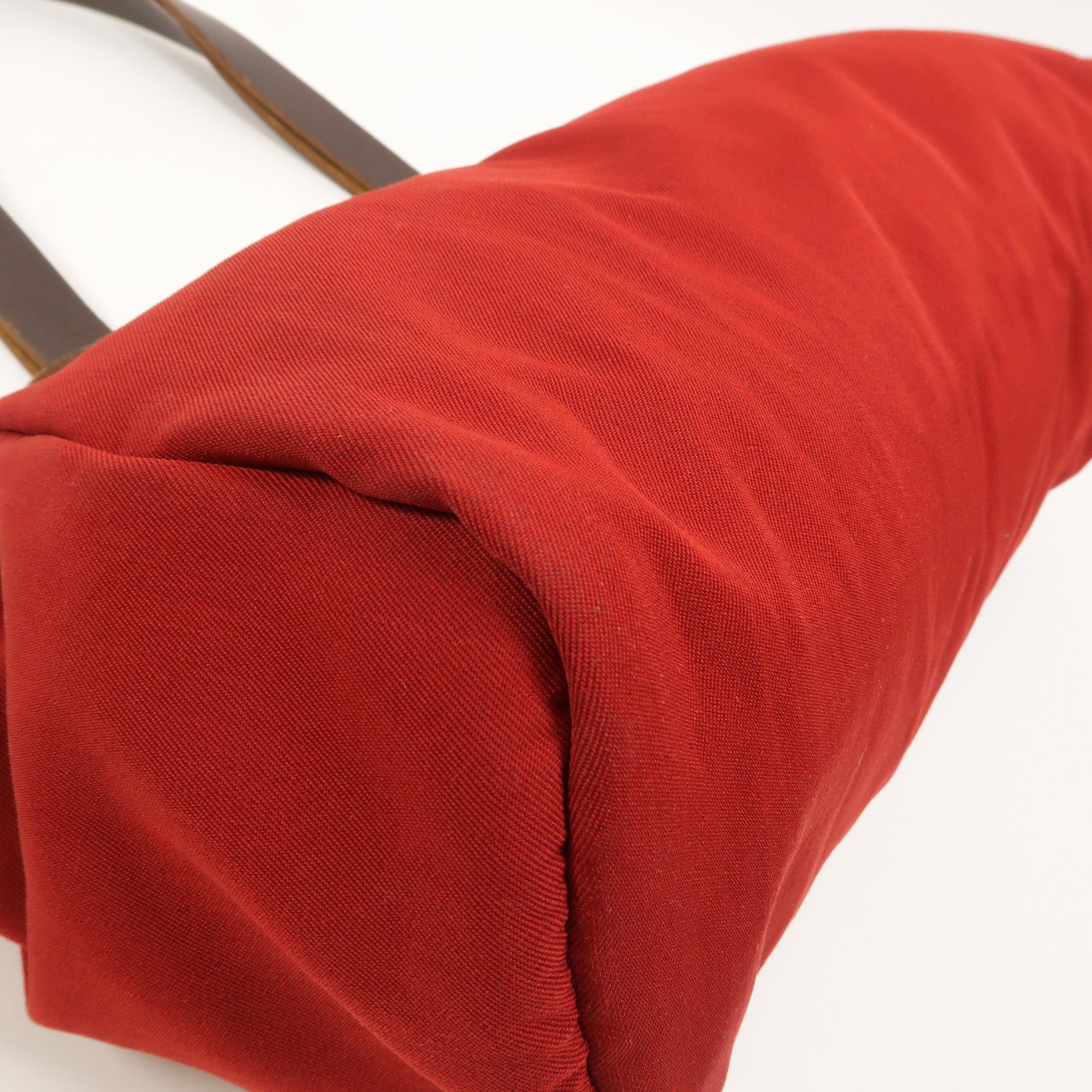 HERMES 帆布Herbag Cabas PM肩背袋Rouge Casaque