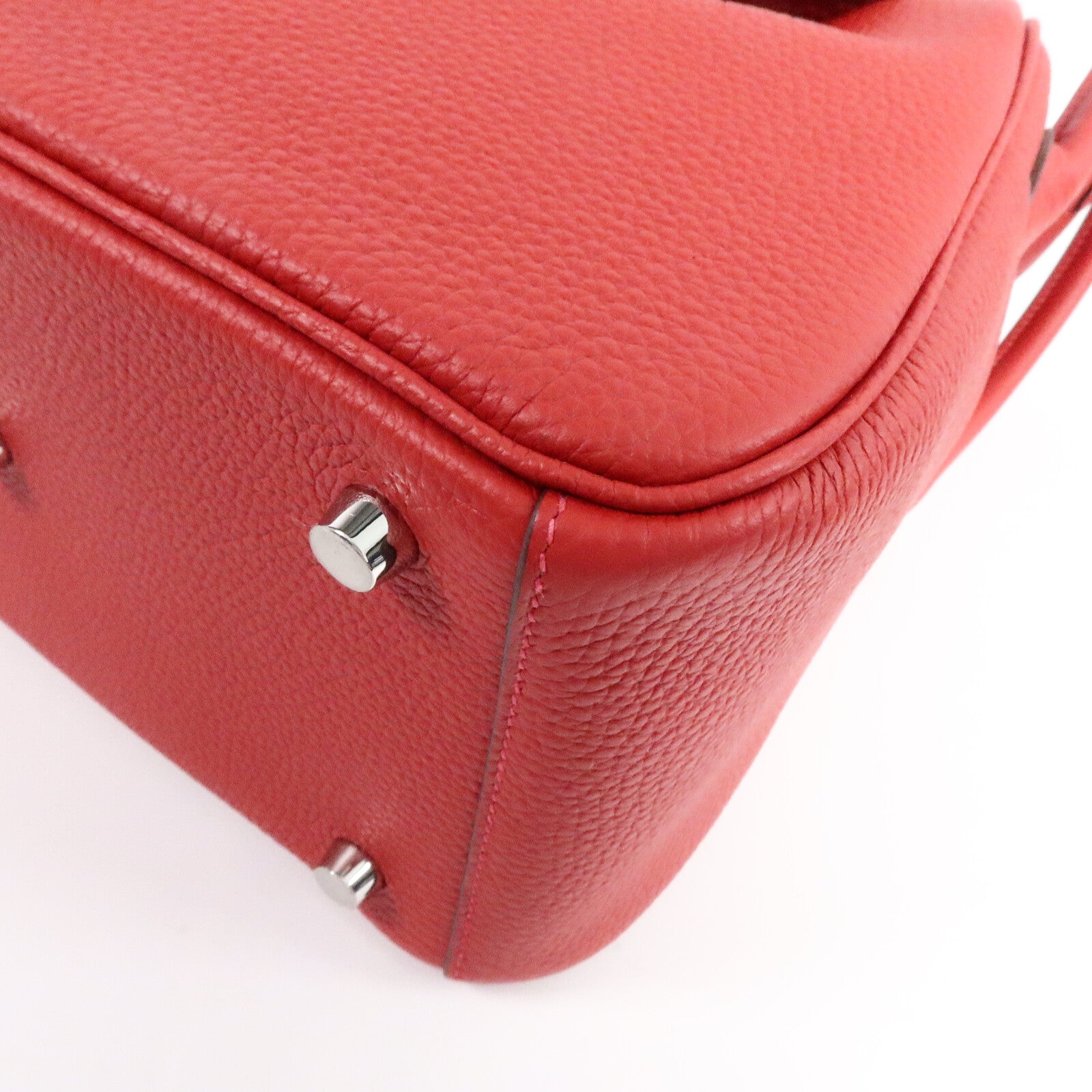 HERMES Clemence皮革Lindy 26手挽肩背兩用袋Rouge Casaque