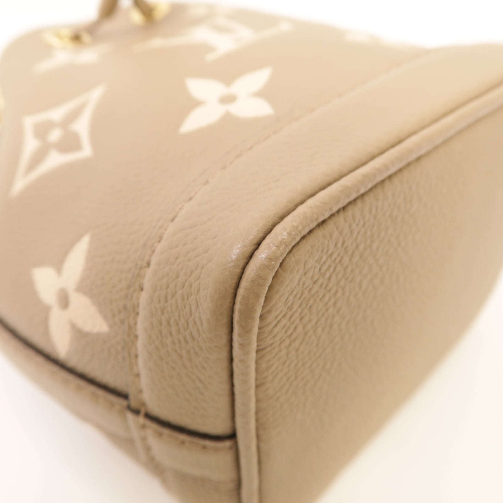 LOUIS VUITTON Monogram Empreinte Nano Noe金扣手挽肩背兩用袋米灰色