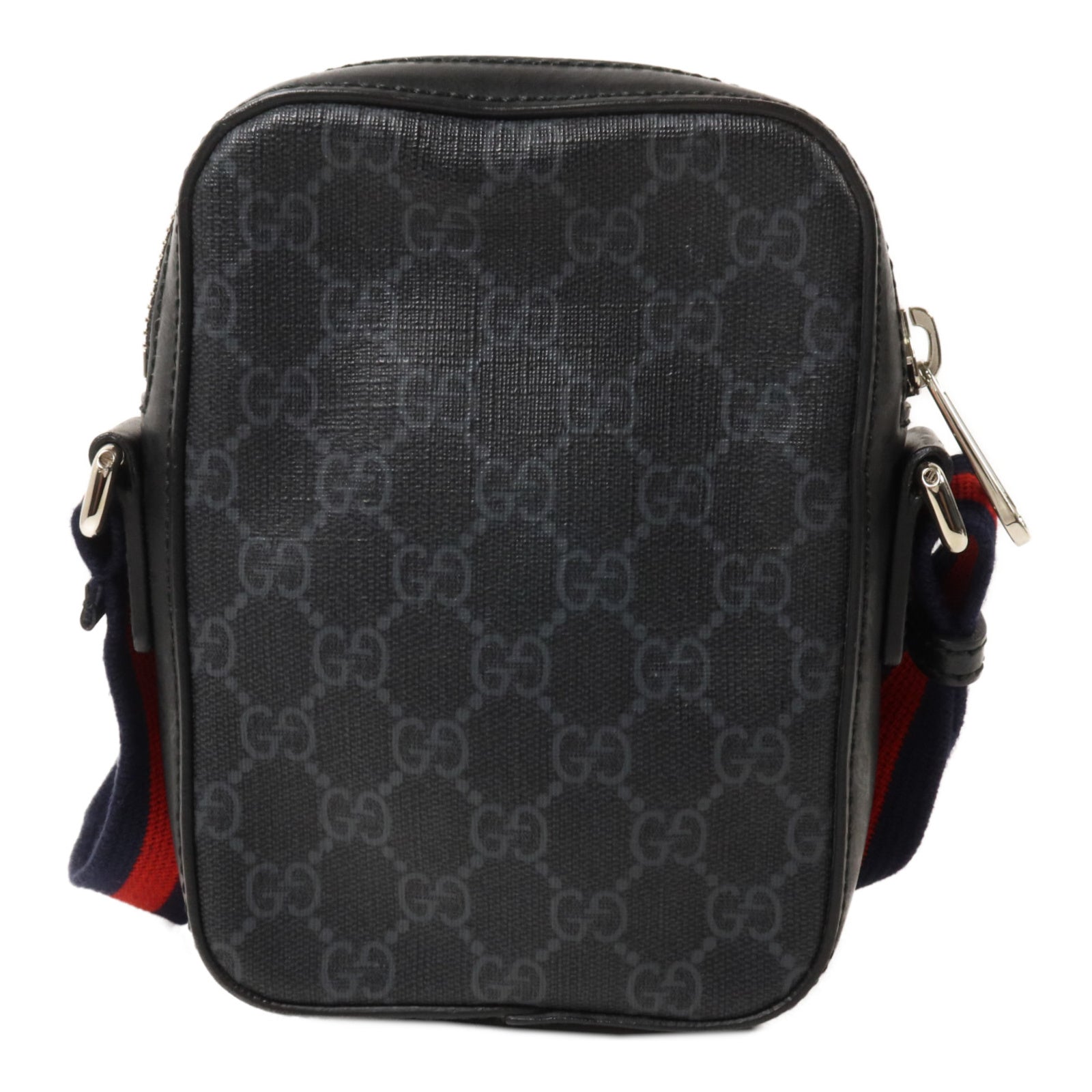 GUCCI 塗層帆布GG Black Messenger肩背袋