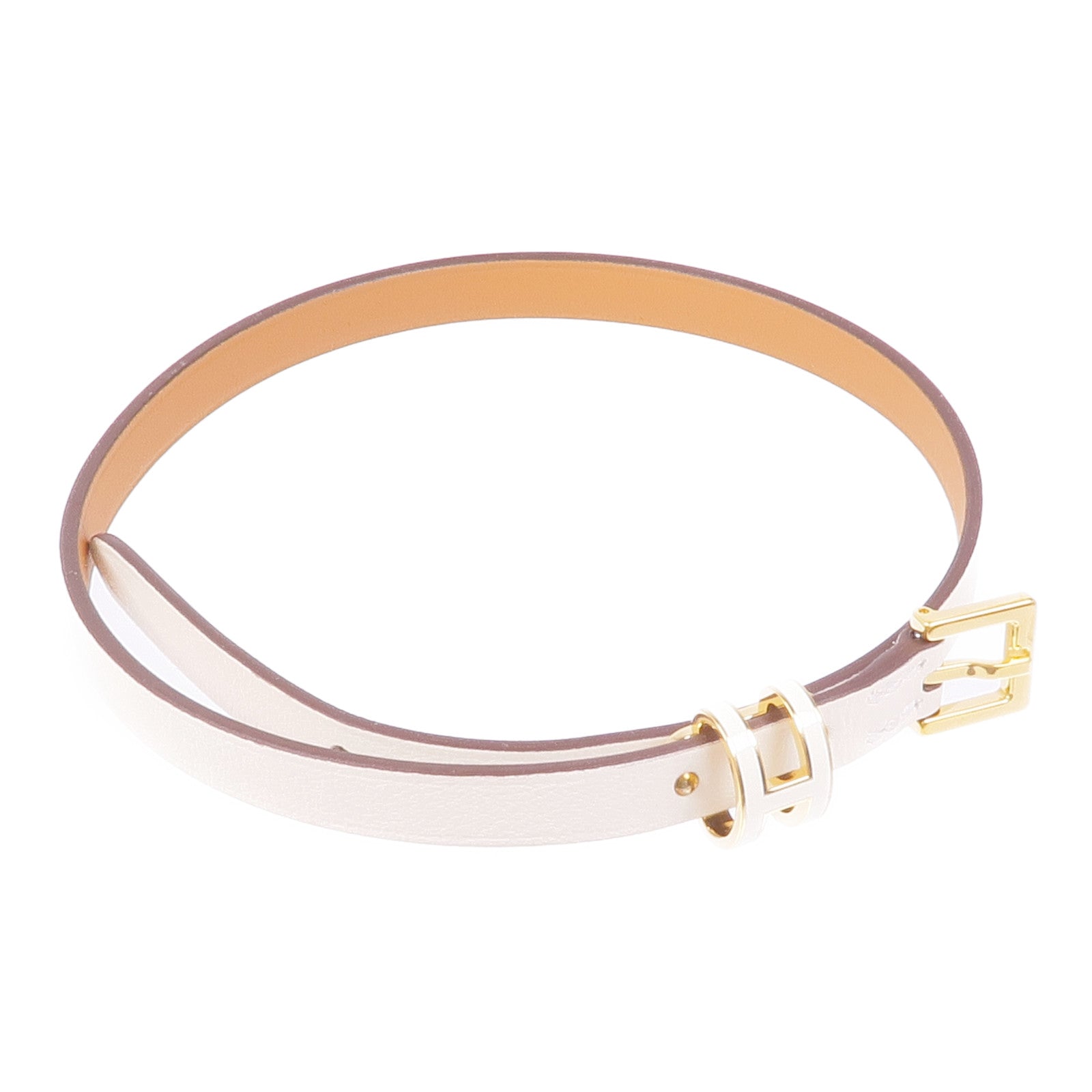 HERMES Swift皮革Pop H Double Tour金扣手帶Nata