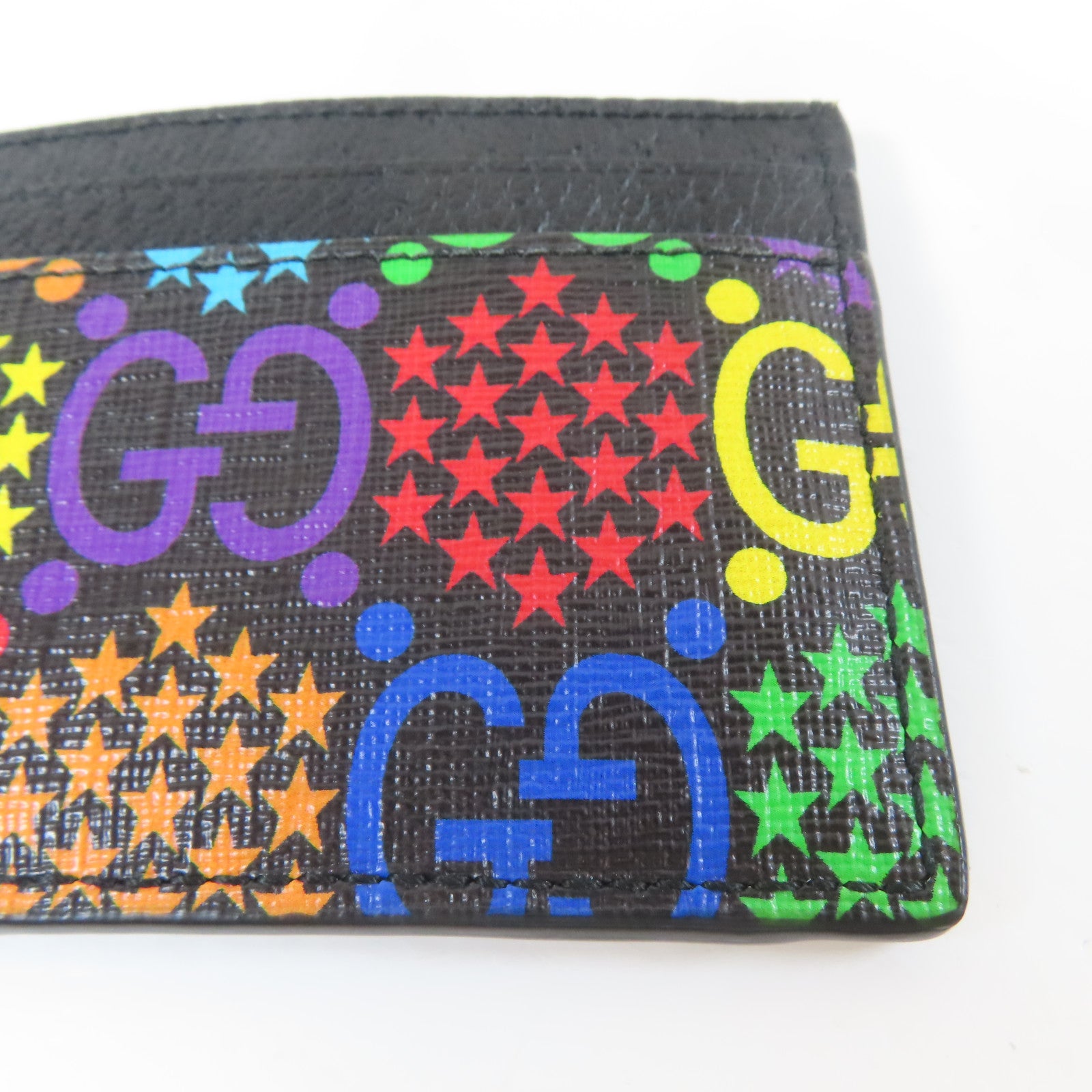 GUCCI 牛皮皮革/塗層帆布Card Case卡片套黑色/彩色