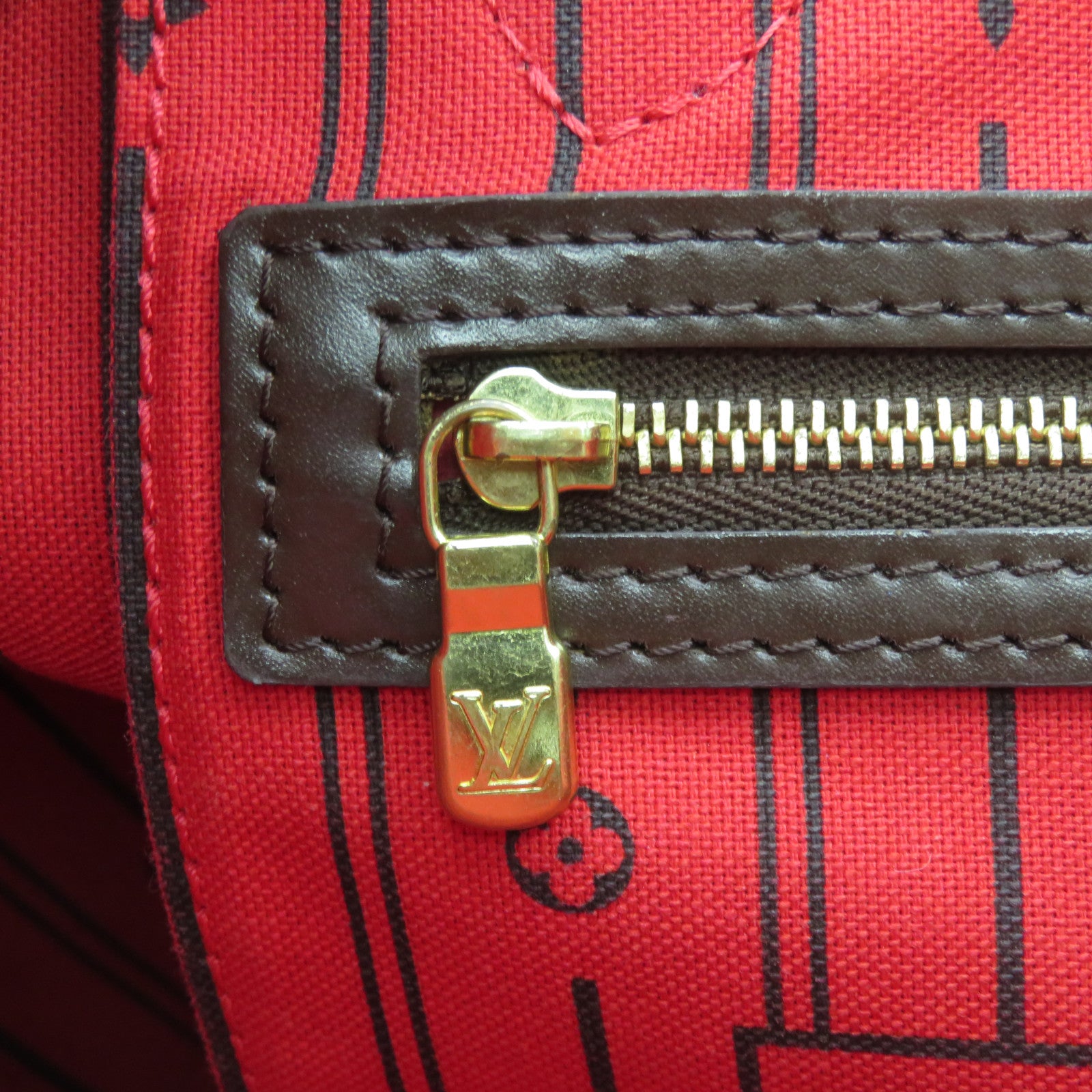 LOUIS VUITTON 【激減優惠】Damier Ebene Neverfull PM金扣手挽袋啡色