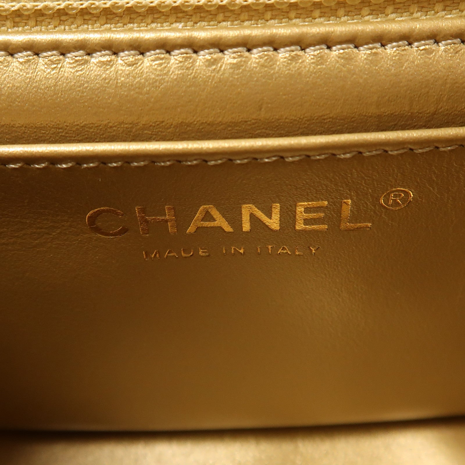CHANEL 羊皮皮革Mini Classic 17 Gold Ball金扣鏈帶肩背袋