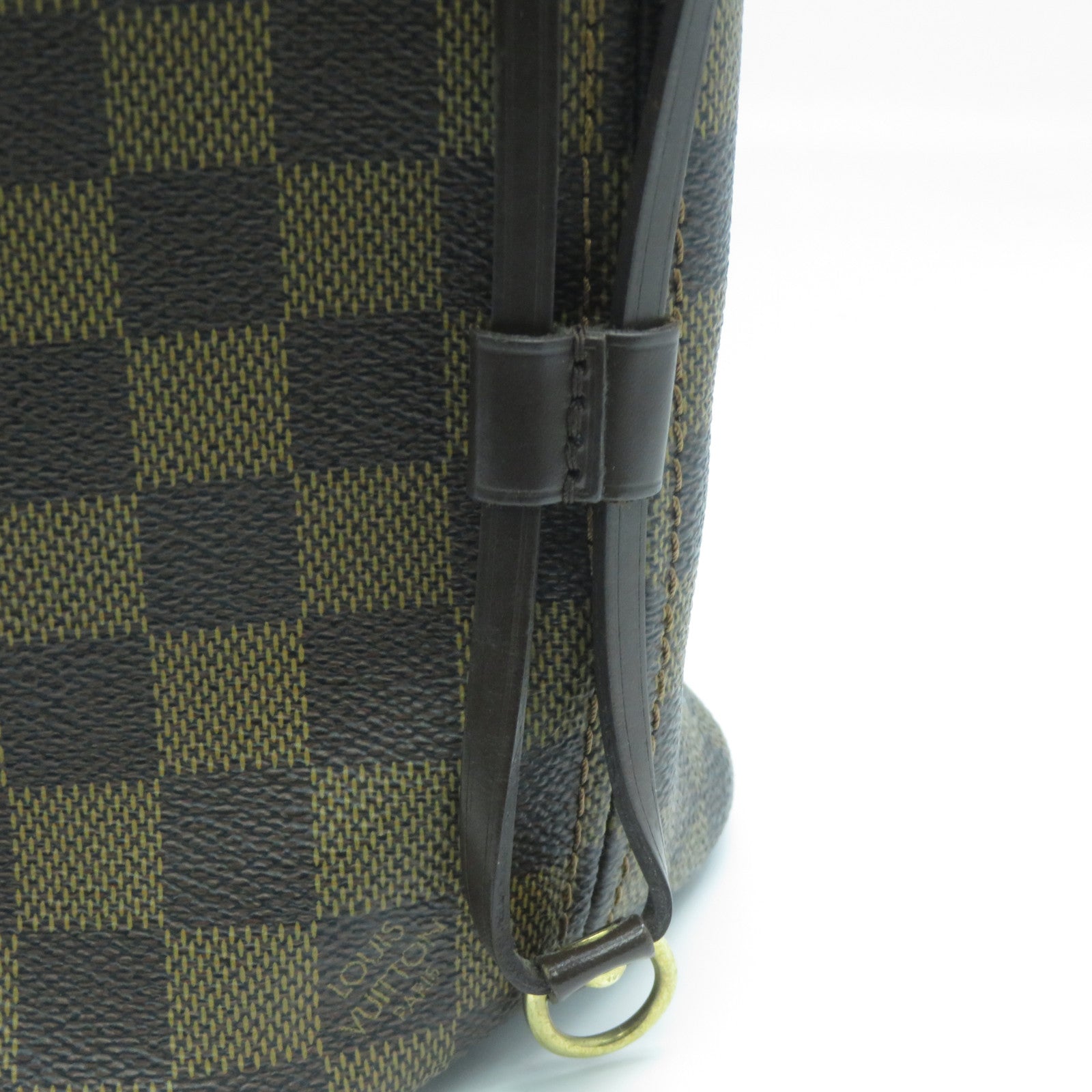 LOUIS VUITTON 【激減優惠】Damier Ebene Neverfull PM金扣手挽袋啡色