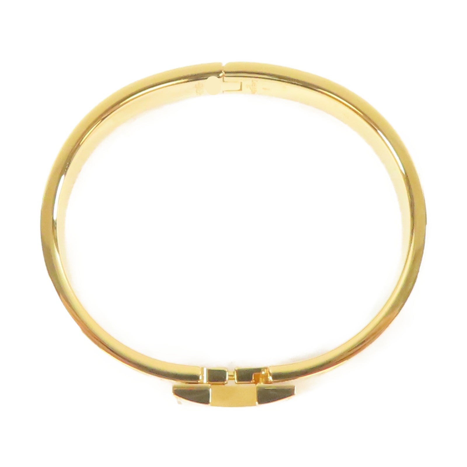 HERMES 金屬Clic H Bracelet手鐲白色/金色#16cm