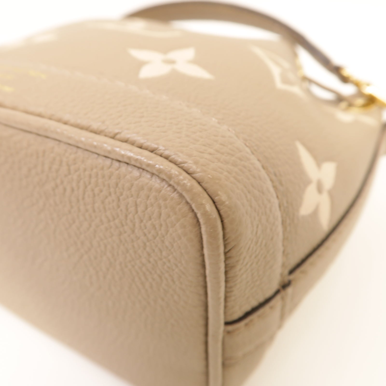 LOUIS VUITTON Monogram Empreinte Nano Noe金扣手挽肩背兩用袋米灰色