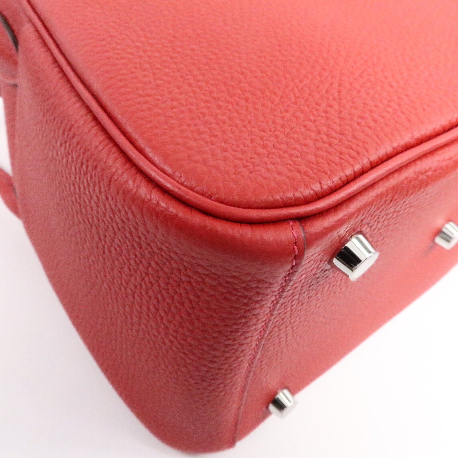 HERMES Clemence皮革Lindy 26手挽肩背兩用袋Rouge Casaque