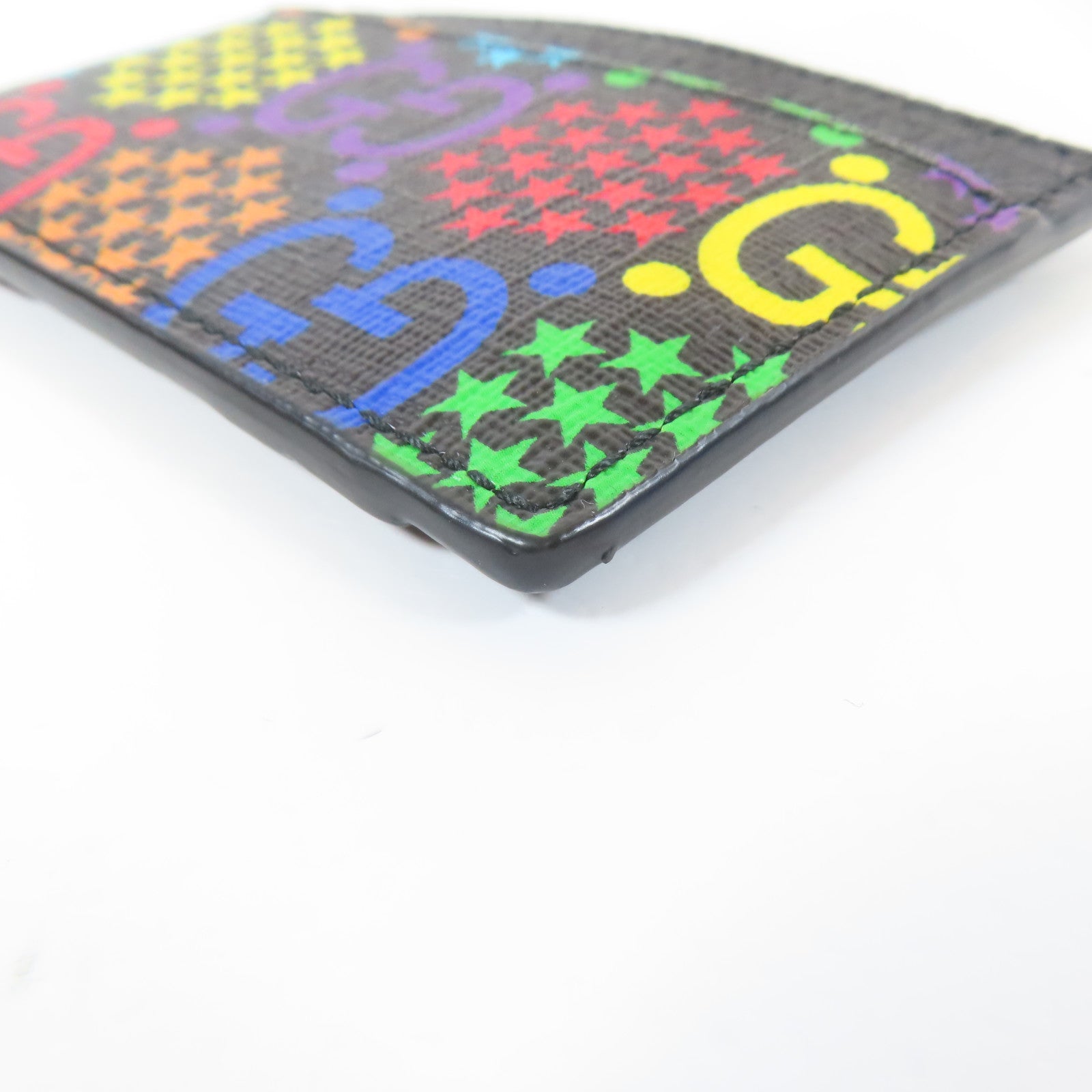 GUCCI 牛皮皮革/塗層帆布Card Case卡片套黑色/彩色