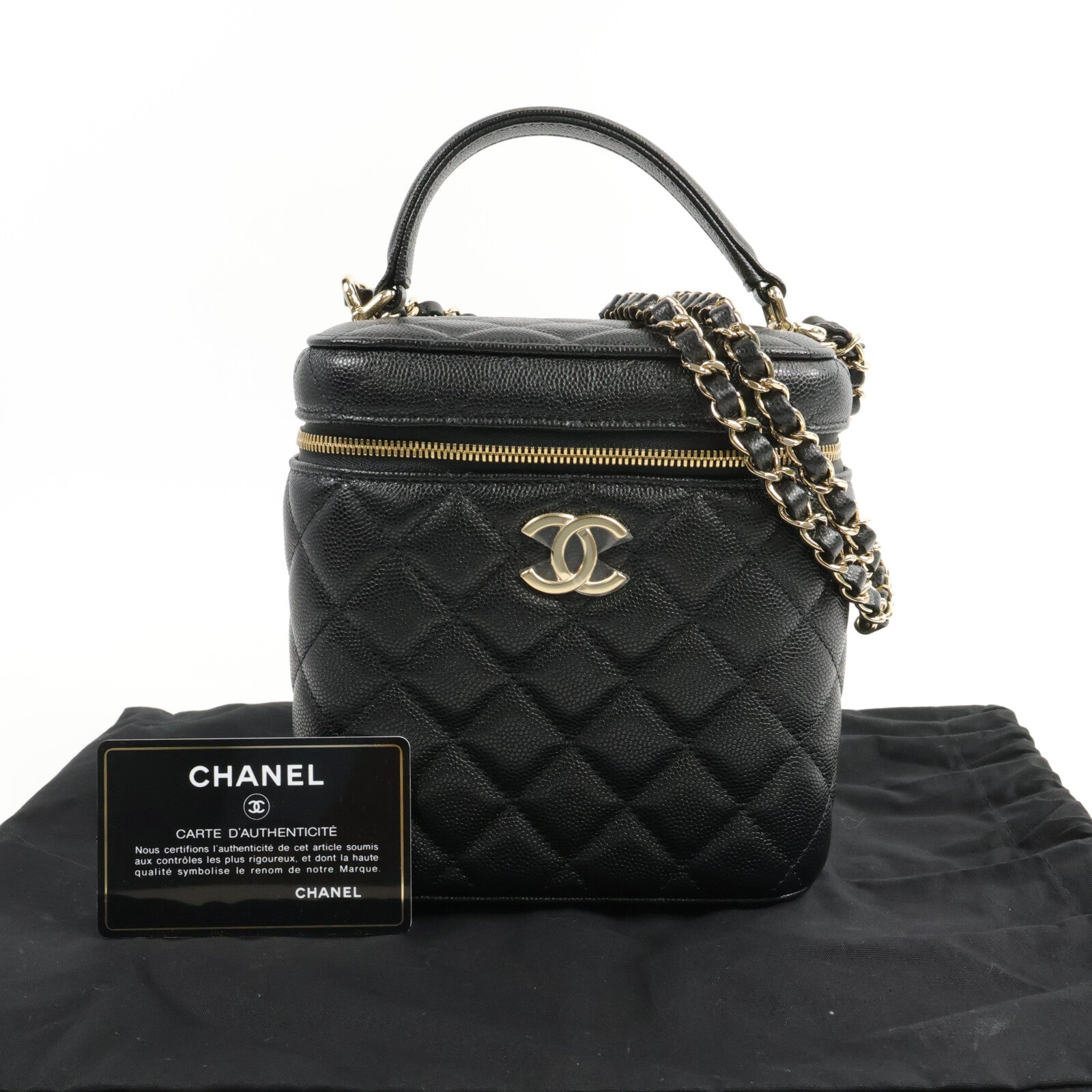 CHANEL 牛皮皮革Vanity Case手挽肩背兩用袋
