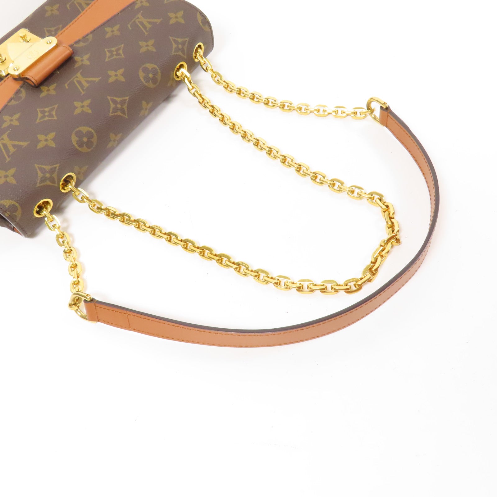LOUIS VUITTON 【激減優惠】Monogram Marceau金扣鏈帶肩背袋棕色