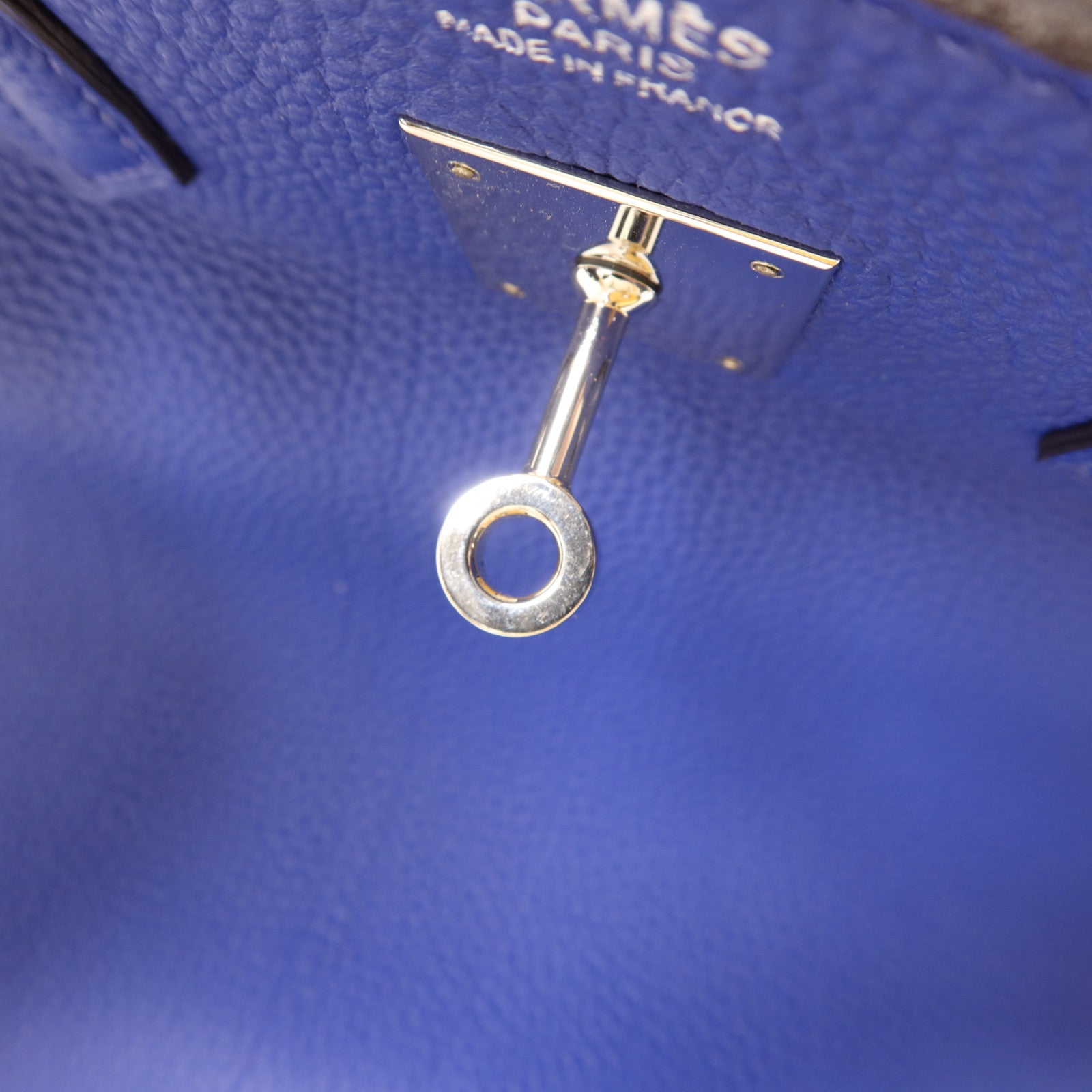 HERMES Togo皮革Birkin 30銀扣手挽袋Bleu Electrique