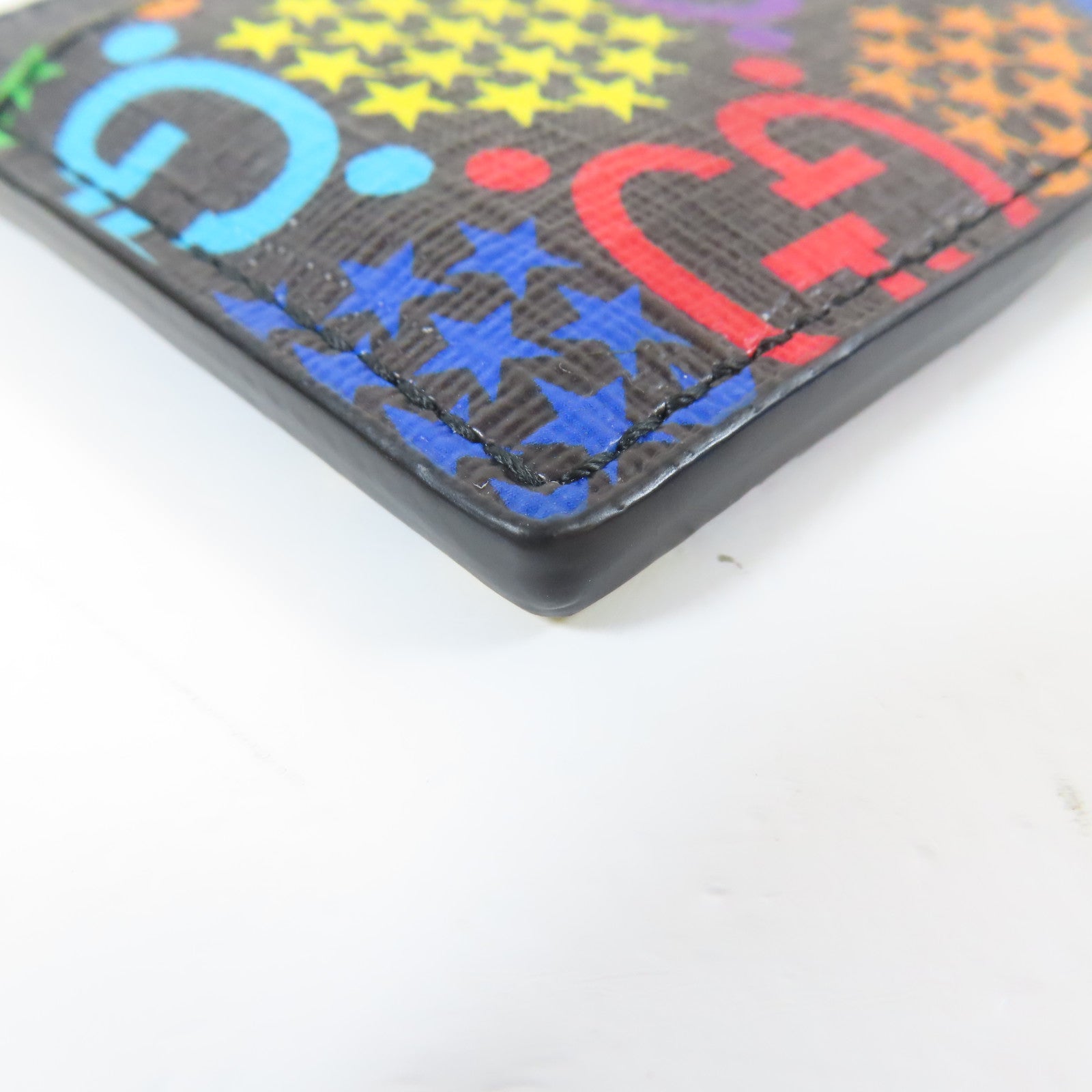 GUCCI 牛皮皮革/塗層帆布Card Case卡片套黑色/彩色