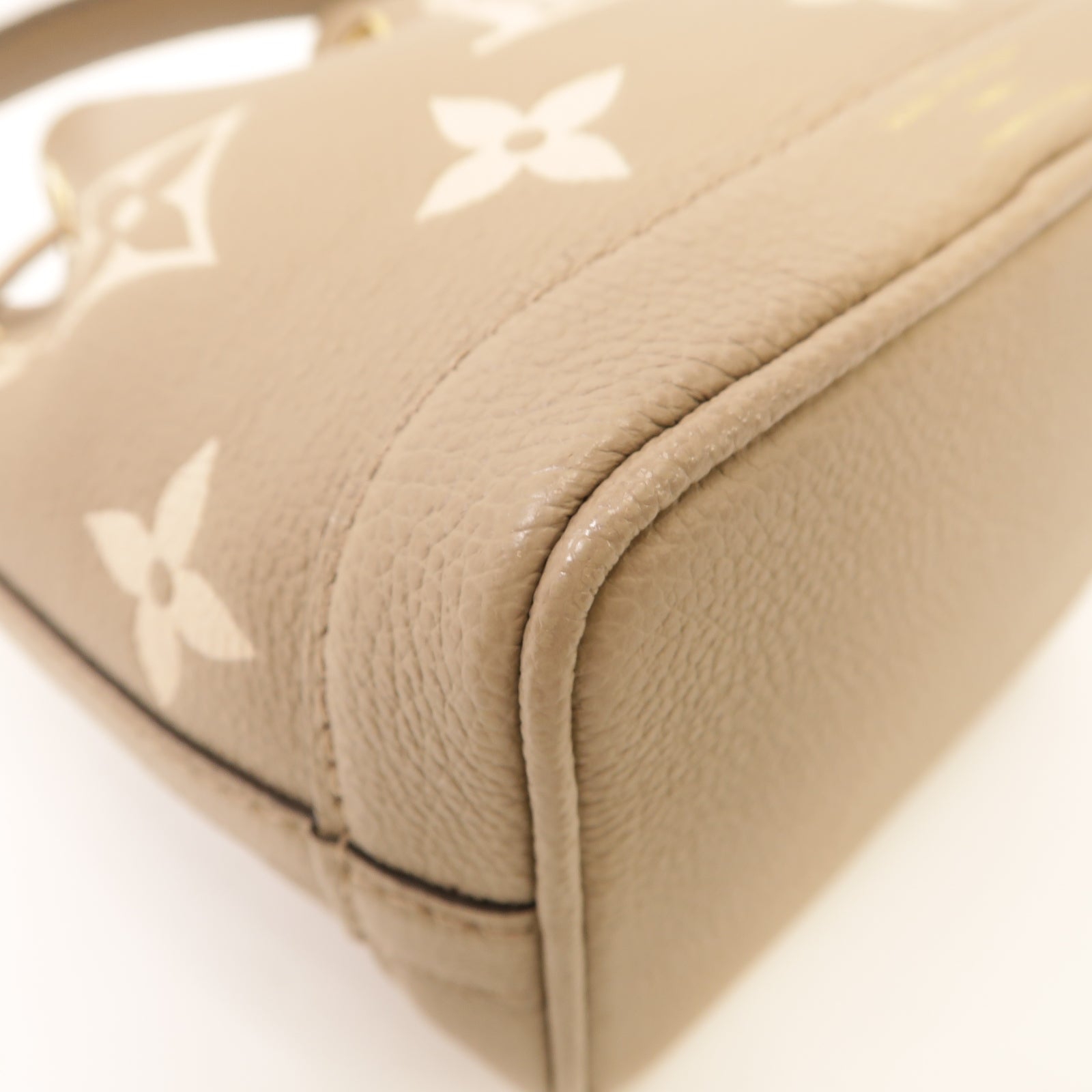 LOUIS VUITTON Monogram Empreinte Nano Noe金扣手挽肩背兩用袋米灰色