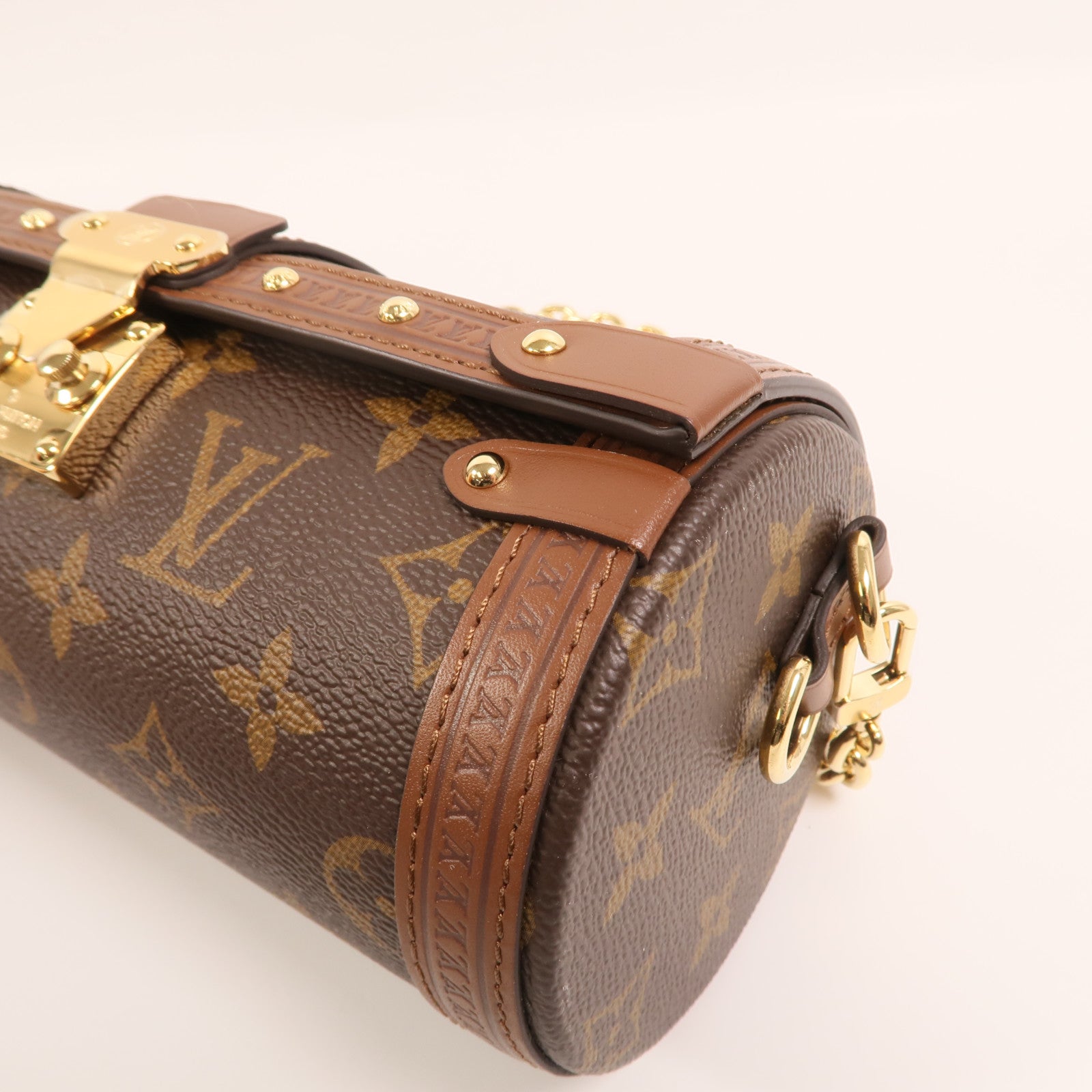 LOUIS VUITTON Monogram Papillon Trunk金扣手挽肩背兩用袋棕色