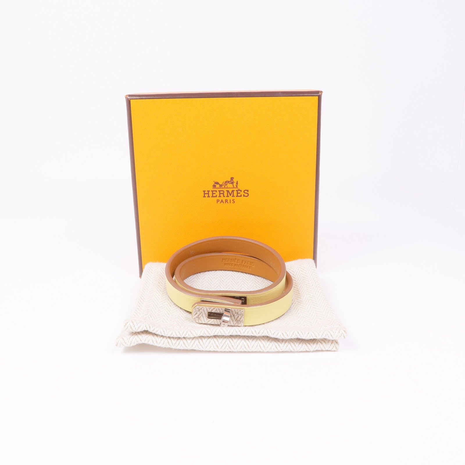 HERMES Swift皮革Kelly Double Tour銀扣手帶