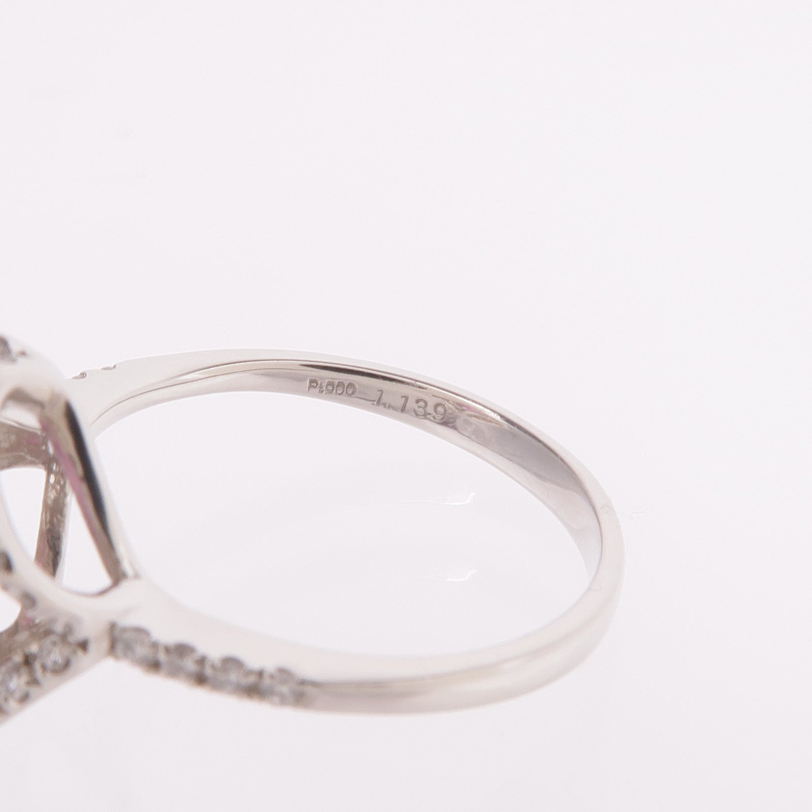 JEWELRY PT900鉑金Pink Sapphire Diamond Ring粉紅藍寶石/鑽石戒指US#6.75