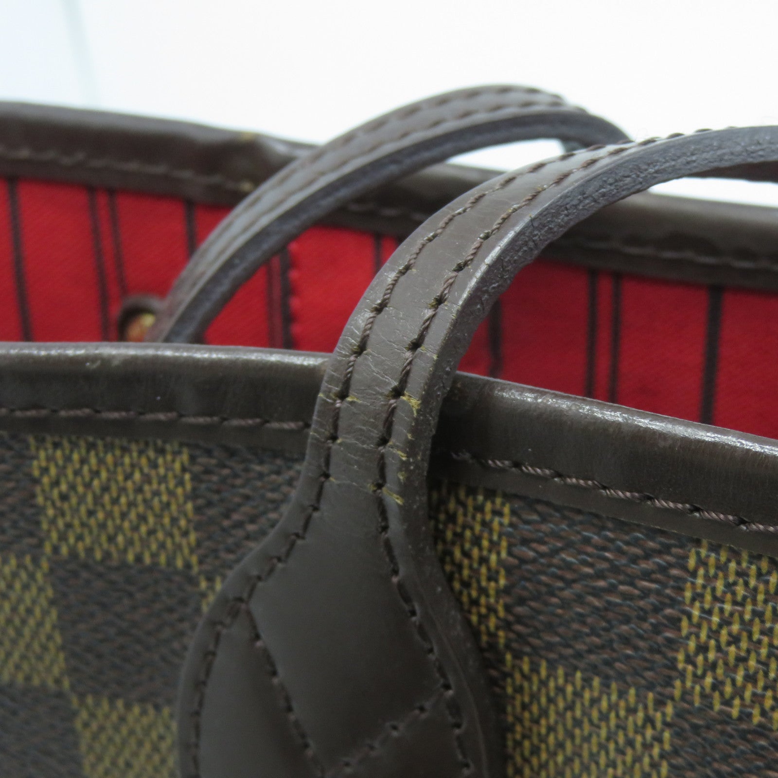 LOUIS VUITTON 【激減優惠】Damier Ebene Neverfull PM金扣手挽袋啡色