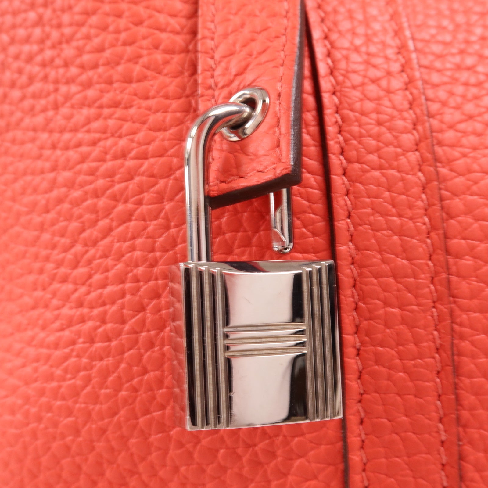 HERMES Clemence皮革Picotin PM銀扣手挽袋Rose Texas