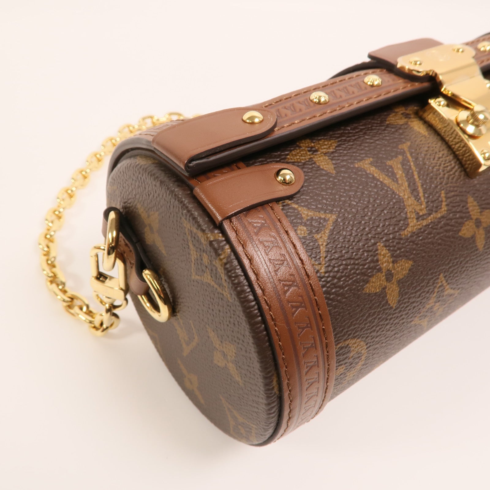 LOUIS VUITTON Monogram Papillon Trunk金扣手挽肩背兩用袋棕色