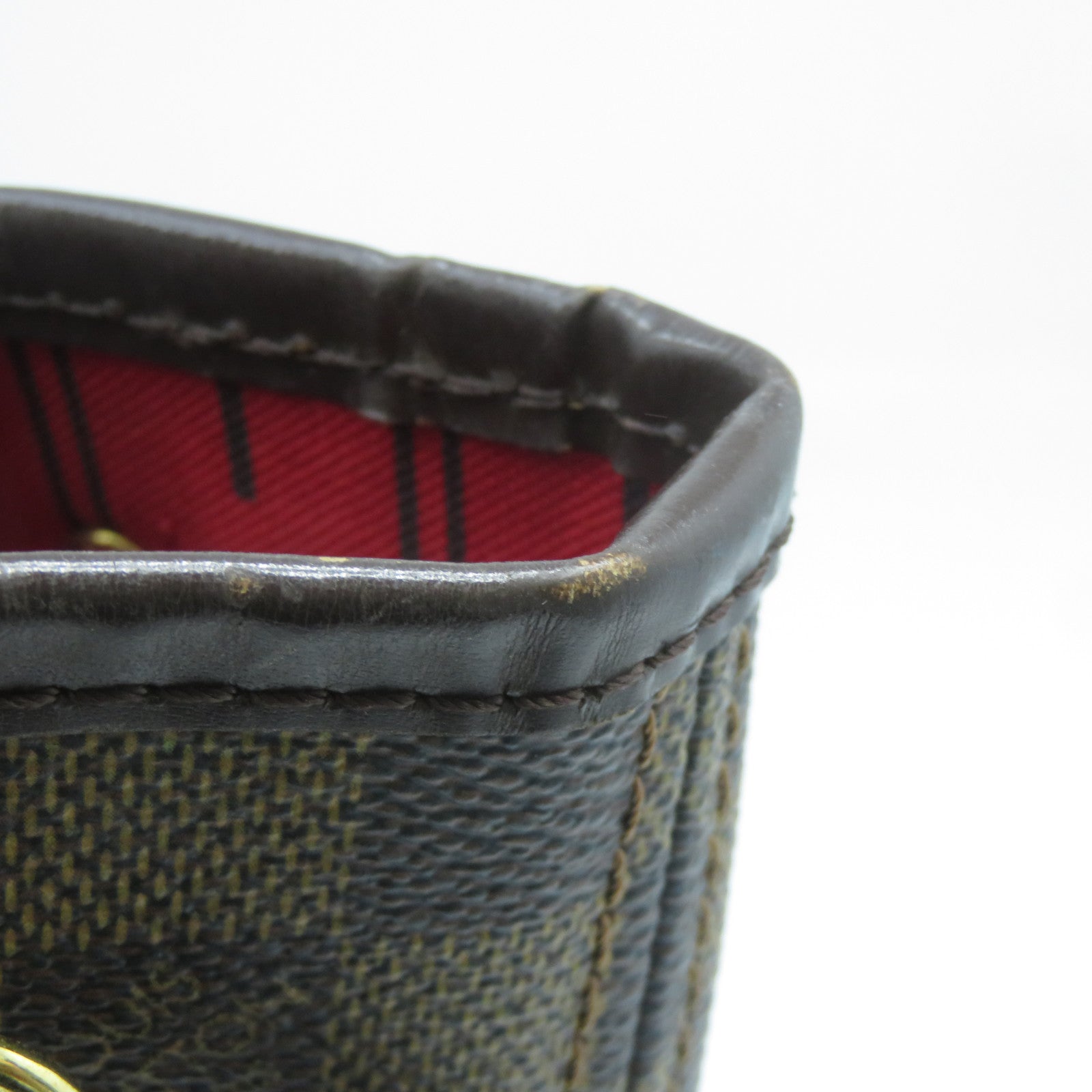 LOUIS VUITTON 【激減優惠】Damier Ebene Neverfull PM金扣手挽袋啡色