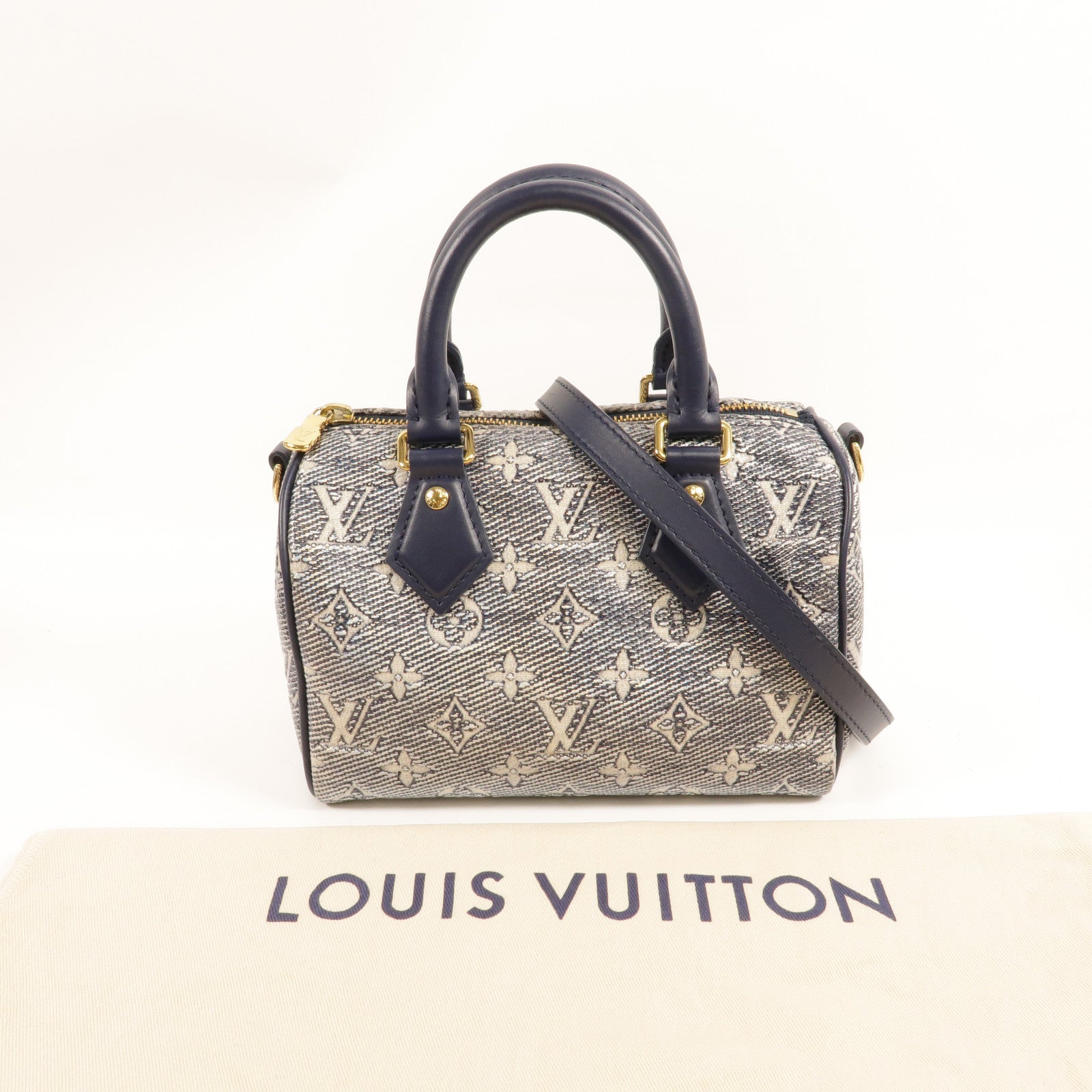 LOUIS VUITTON Laminated Jacquard Speedy Bandouliere 20手挽肩背兩用袋