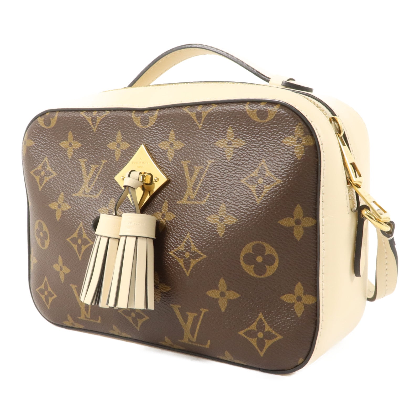 LOUIS VUITTON Monogram Saintonge金扣手挽肩背兩用袋