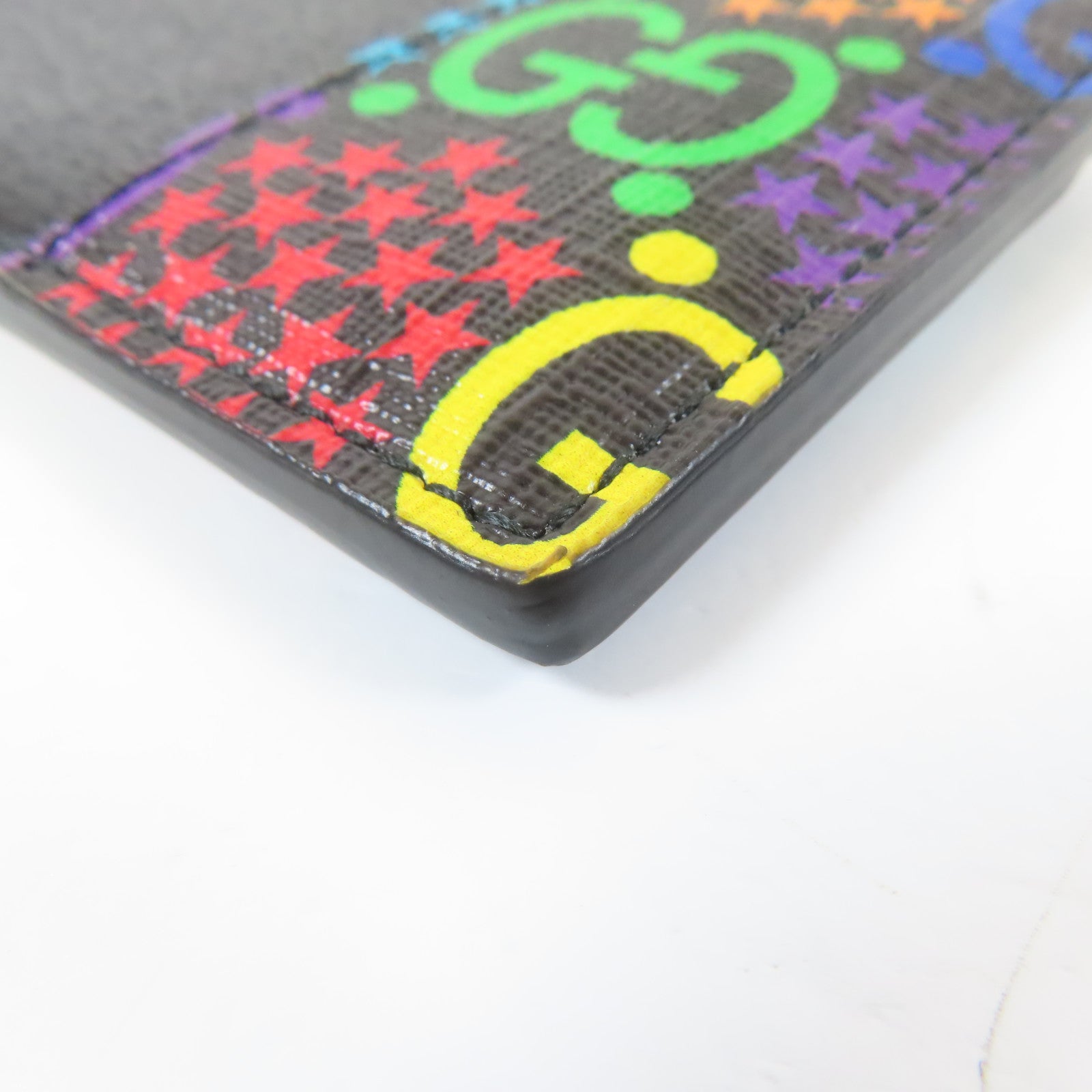 GUCCI 牛皮皮革/塗層帆布Card Case卡片套黑色/彩色