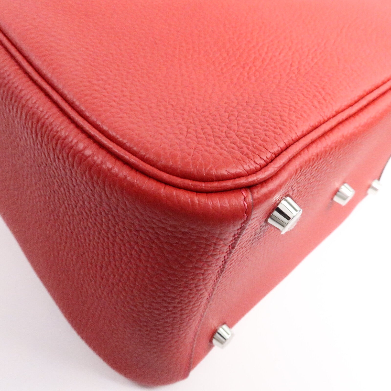 HERMES Clemence皮革Lindy 26手挽肩背兩用袋Rouge Casaque
