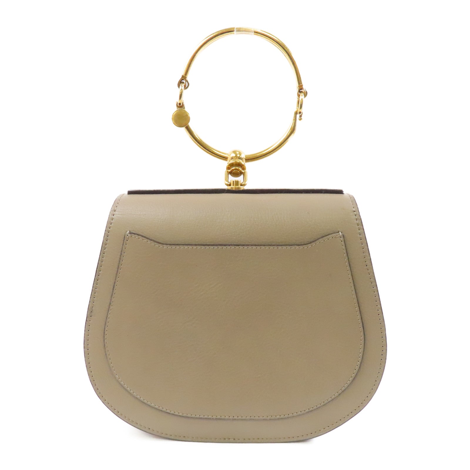 Chloe 牛皮皮革2Way Shoulder金扣手挽肩背兩用袋啡色