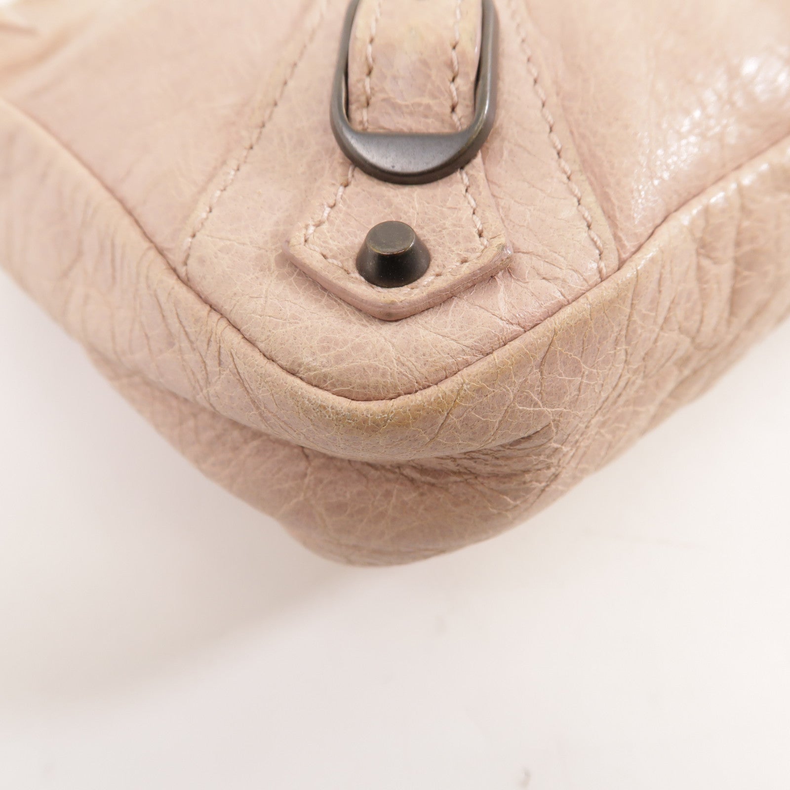 BALENCIAGA 皮革Clutch Bag金扣手拿包粉紅色
