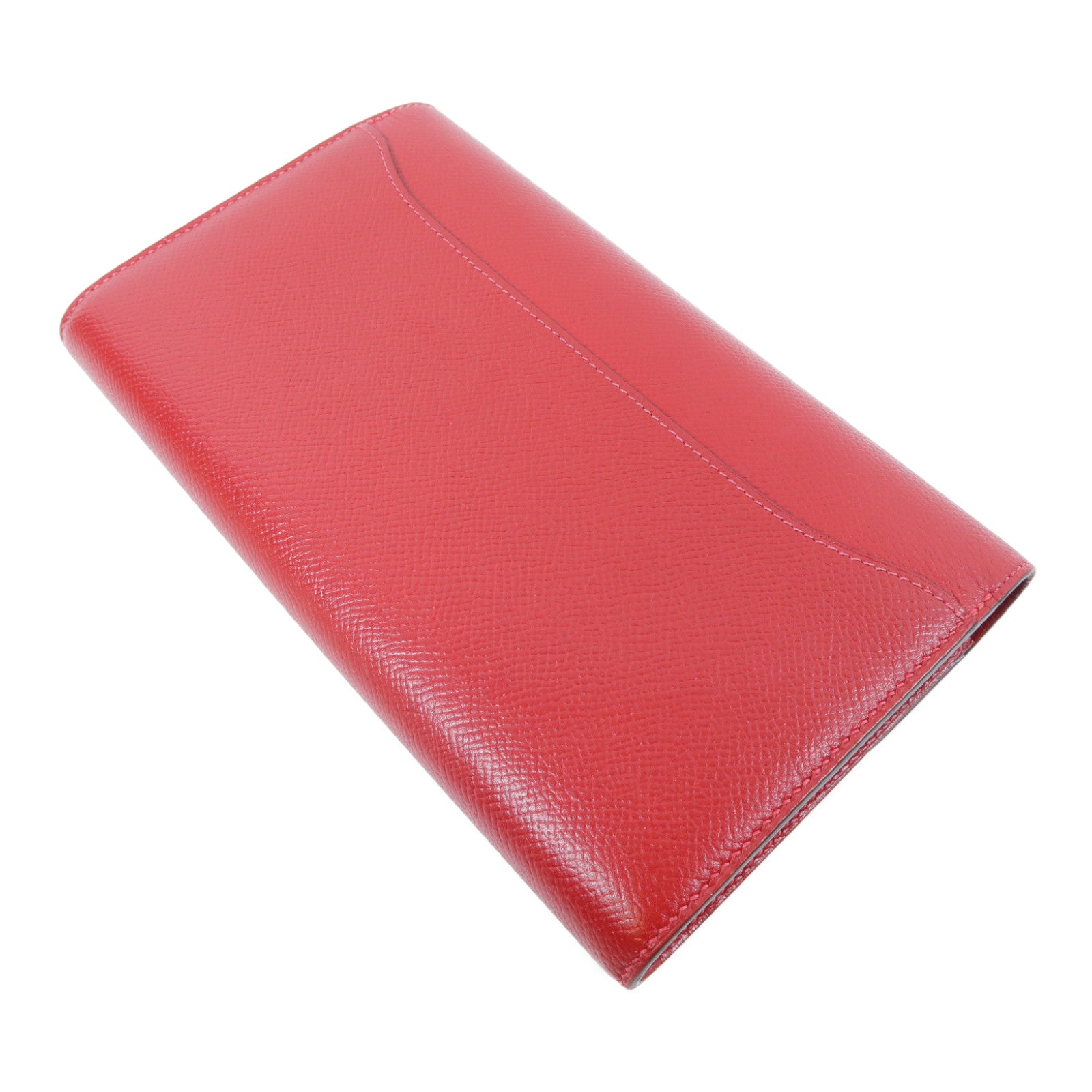 HERMES 【激減優惠】Epsom皮革Constance Long Wallet銀扣長錢包Rouge Casaque正紅色