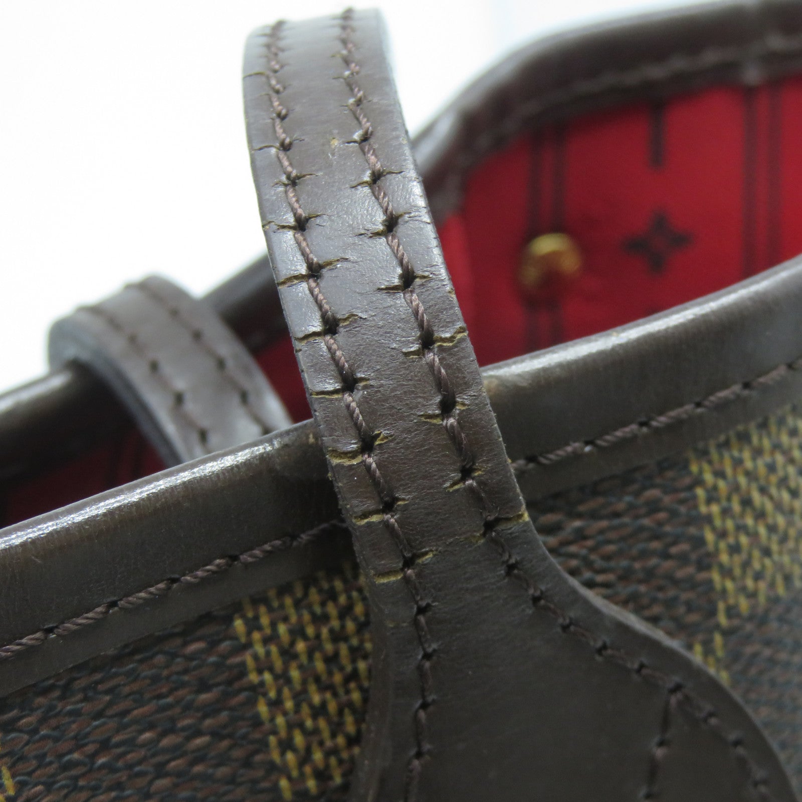 LOUIS VUITTON 【激減優惠】Damier Ebene Neverfull PM金扣手挽袋啡色