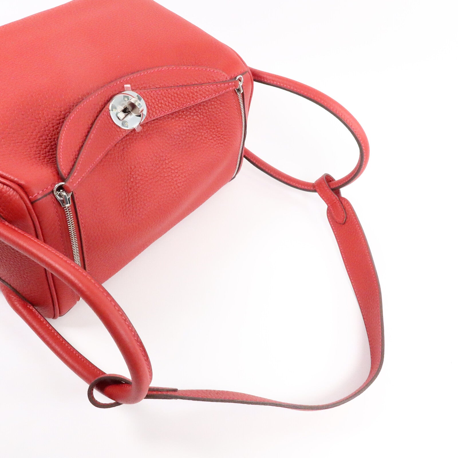 HERMES Clemence皮革Lindy 26手挽肩背兩用袋Rouge Casaque