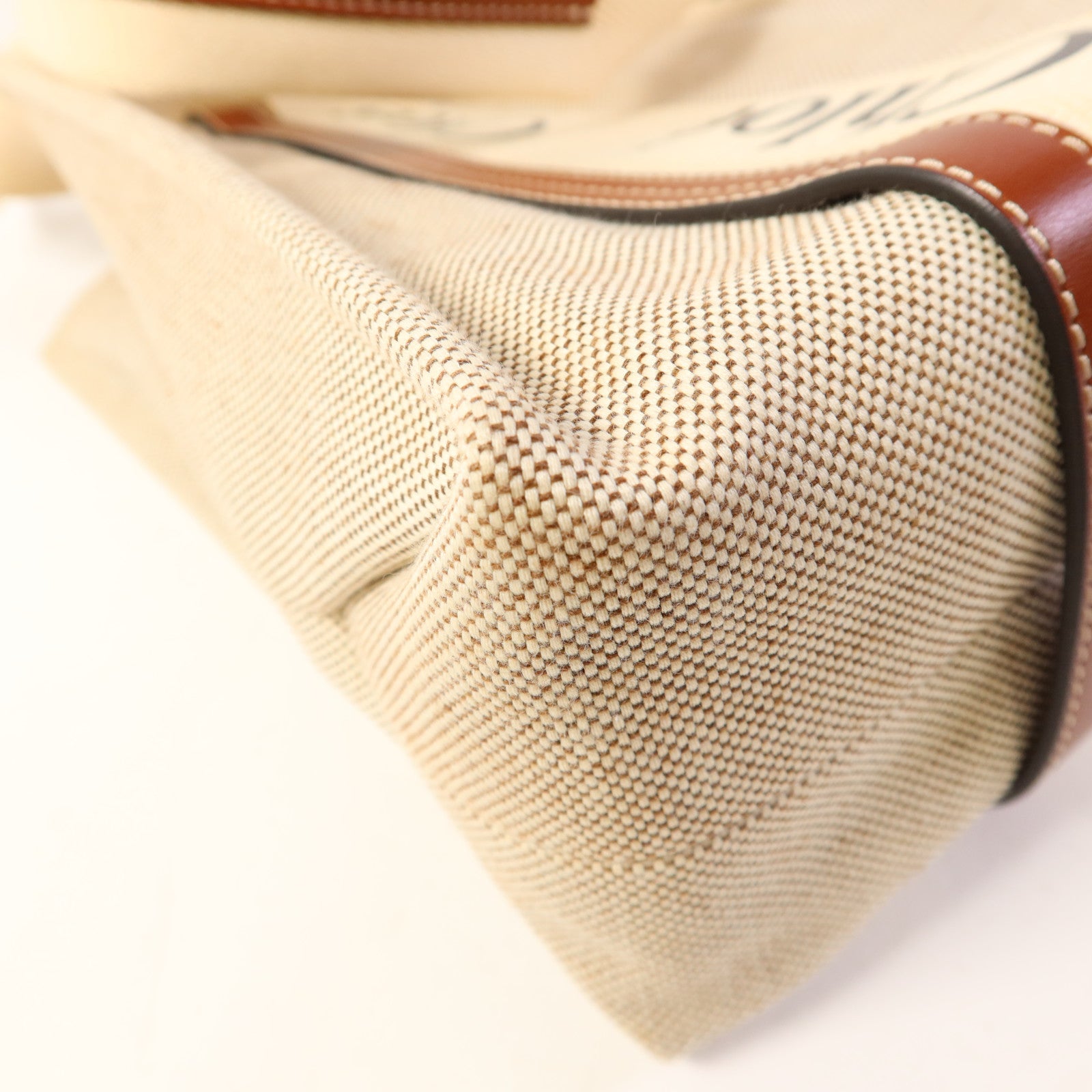 Chloe 帆布/牛皮皮革Woody Tote Bag手挽袋