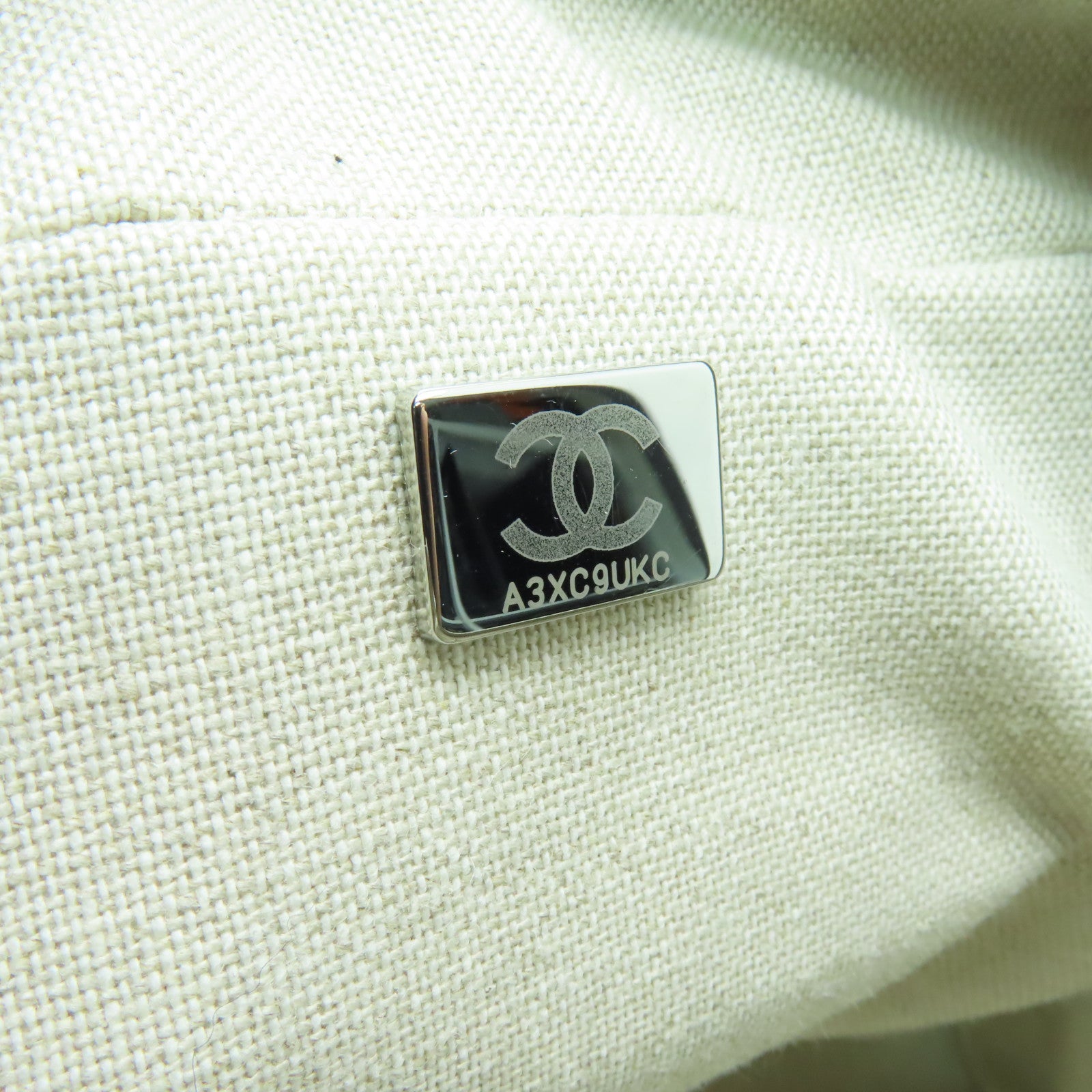CHANEL **【清倉大減價】帆布Deauville Bowling銀扣手挽肩背兩用袋