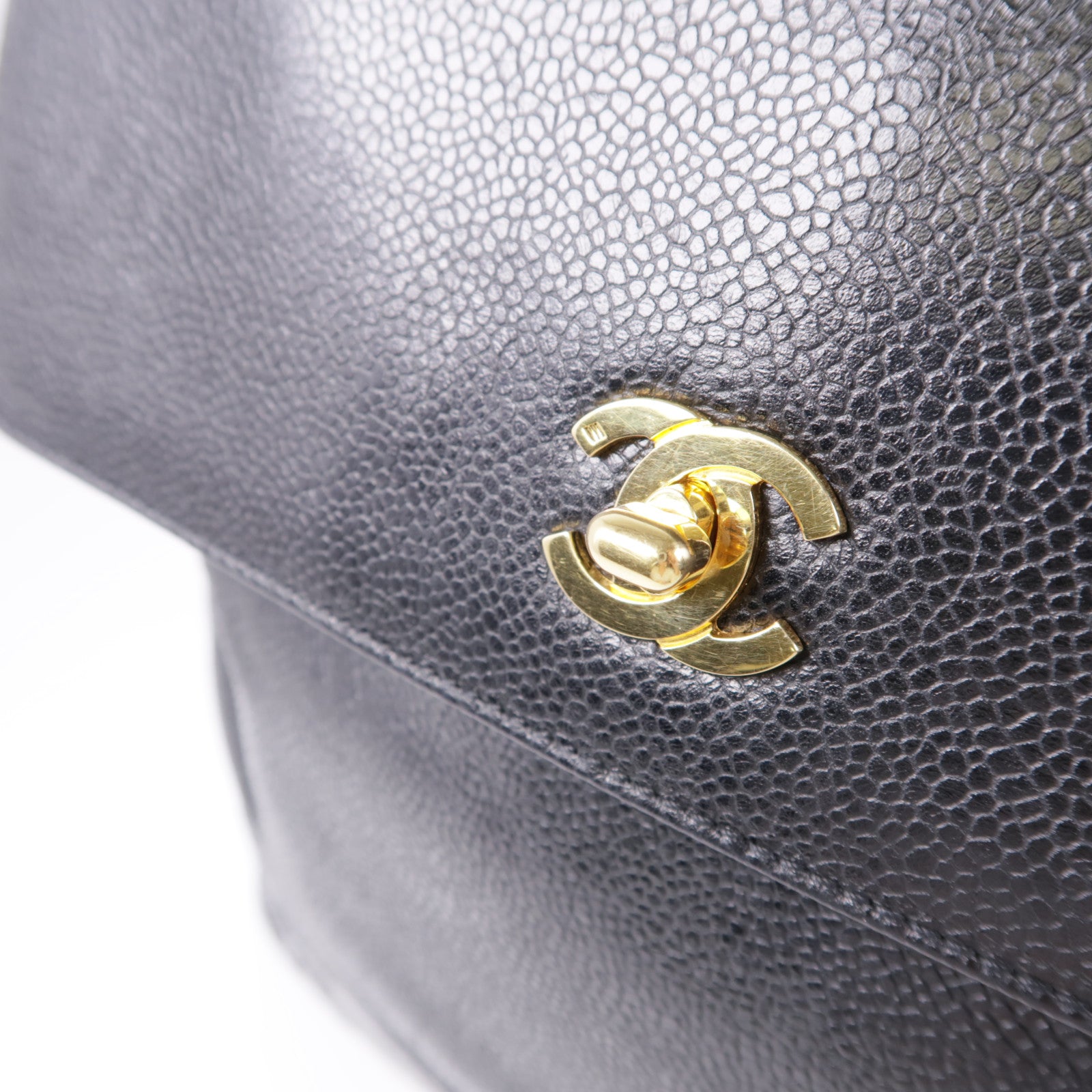 CHANEL 牛皮皮革Backpack金扣鏈帶背包