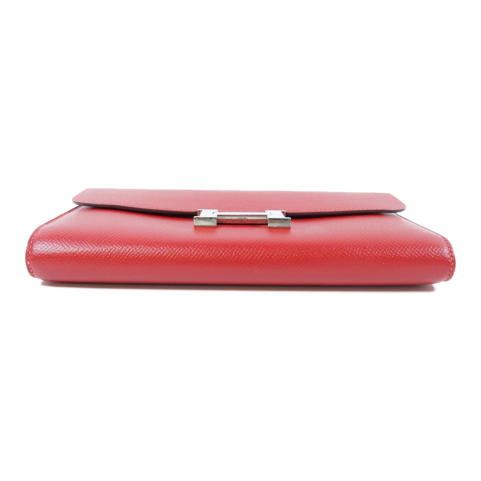 HERMES 【激減優惠】Epsom皮革Constance Long Wallet銀扣長錢包Rouge Casaque正紅色